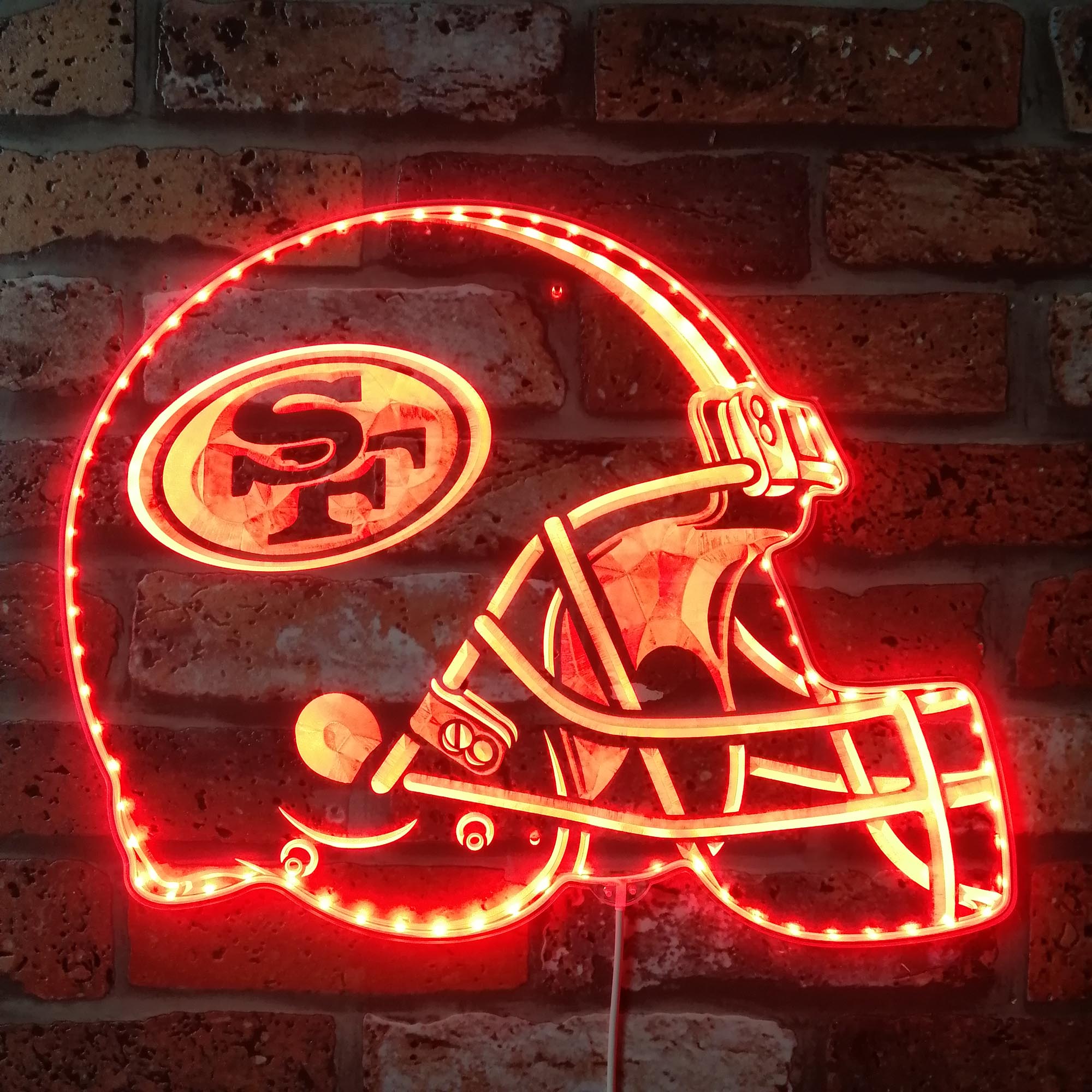 NFL San Francisco 49ers Football Dynamic RGB Edge Lit LED Sign