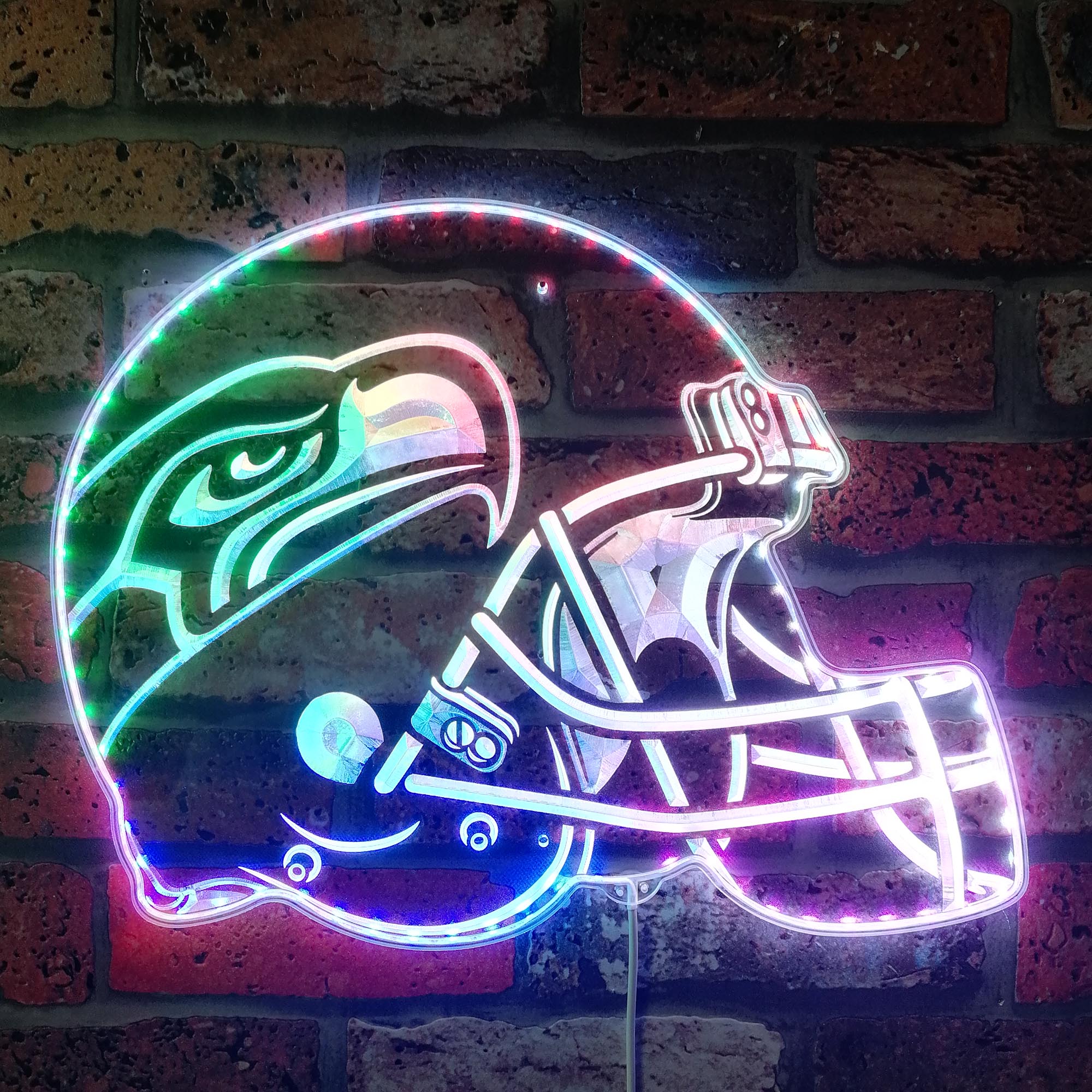 NFL Seattle Seahawks Football Dynamic RGB Edge Lit LED Sign