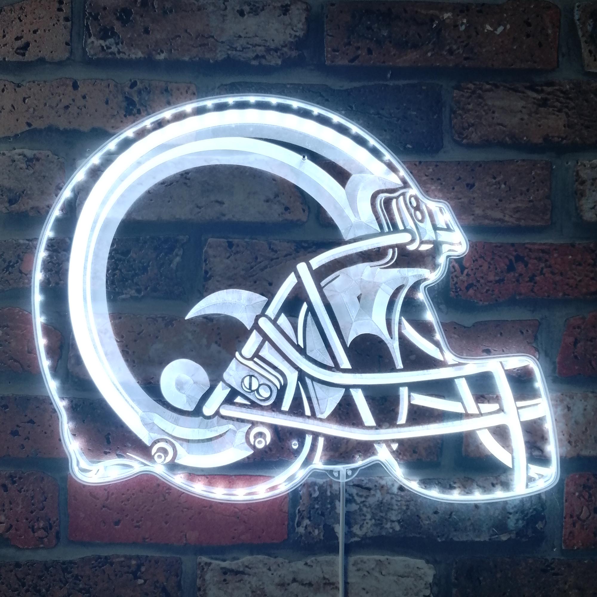 NFL Helmet St Louis Rams Football Dynamic RGB Edge Lit LED Sign