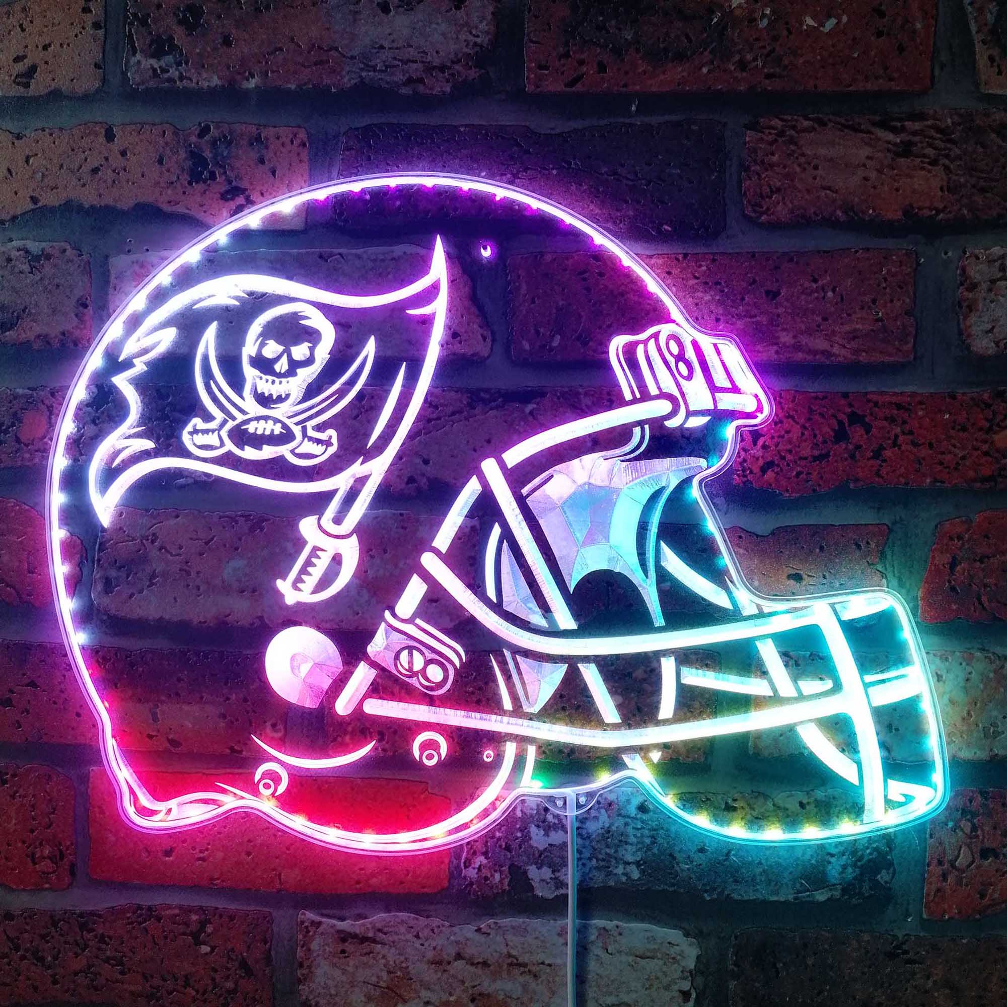 NFL Helmet Tampa Bay Buccaneers Dynamic RGB Edge Lit LED Sign