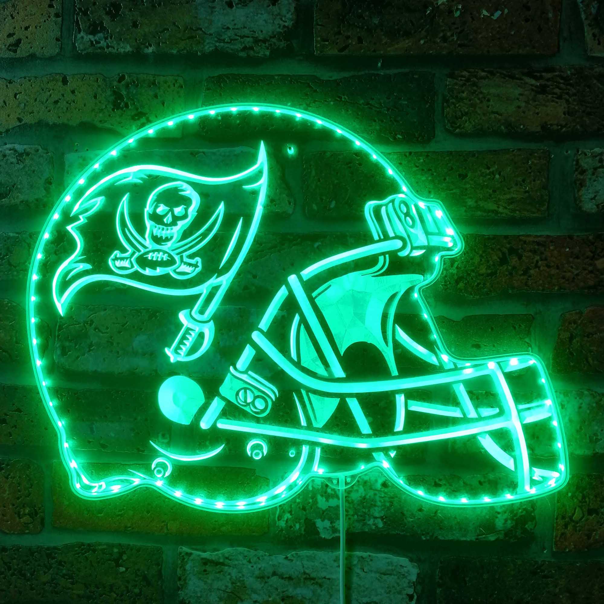 NFL Helmet Tampa Bay Buccaneers Dynamic RGB Edge Lit Led Light Sign