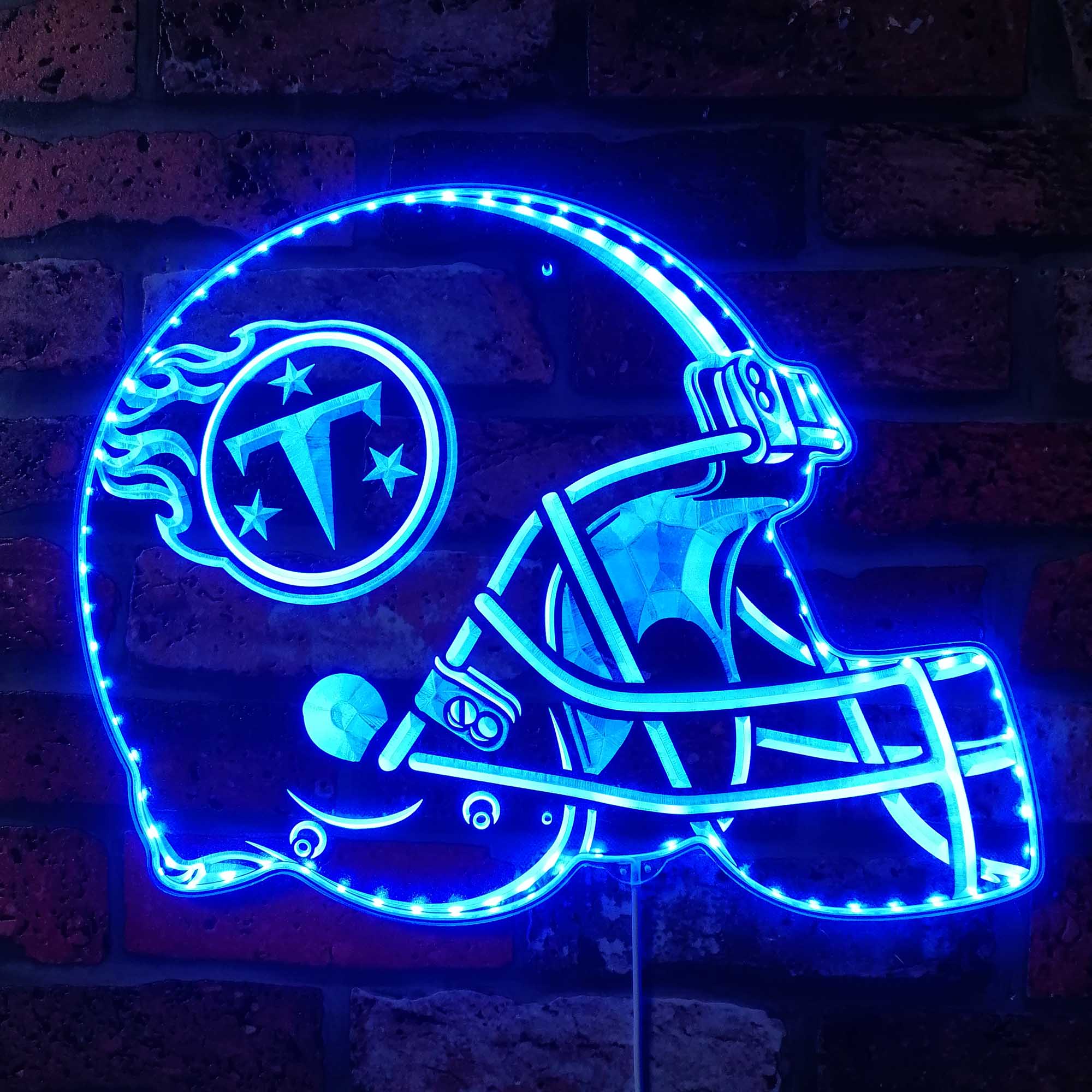 NFL Helmet Tennessee Titans Dynamic RGB Edge Lit Led Light Sign