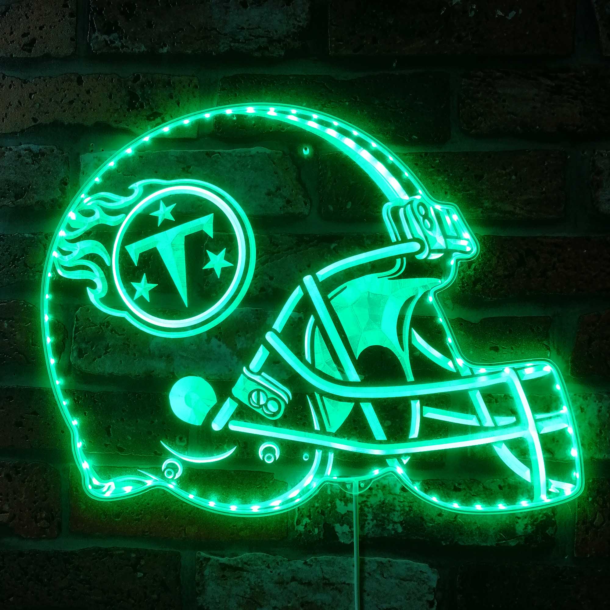 NFL Helmet Tennessee Titans Dynamic RGB Edge Lit Led Light Sign