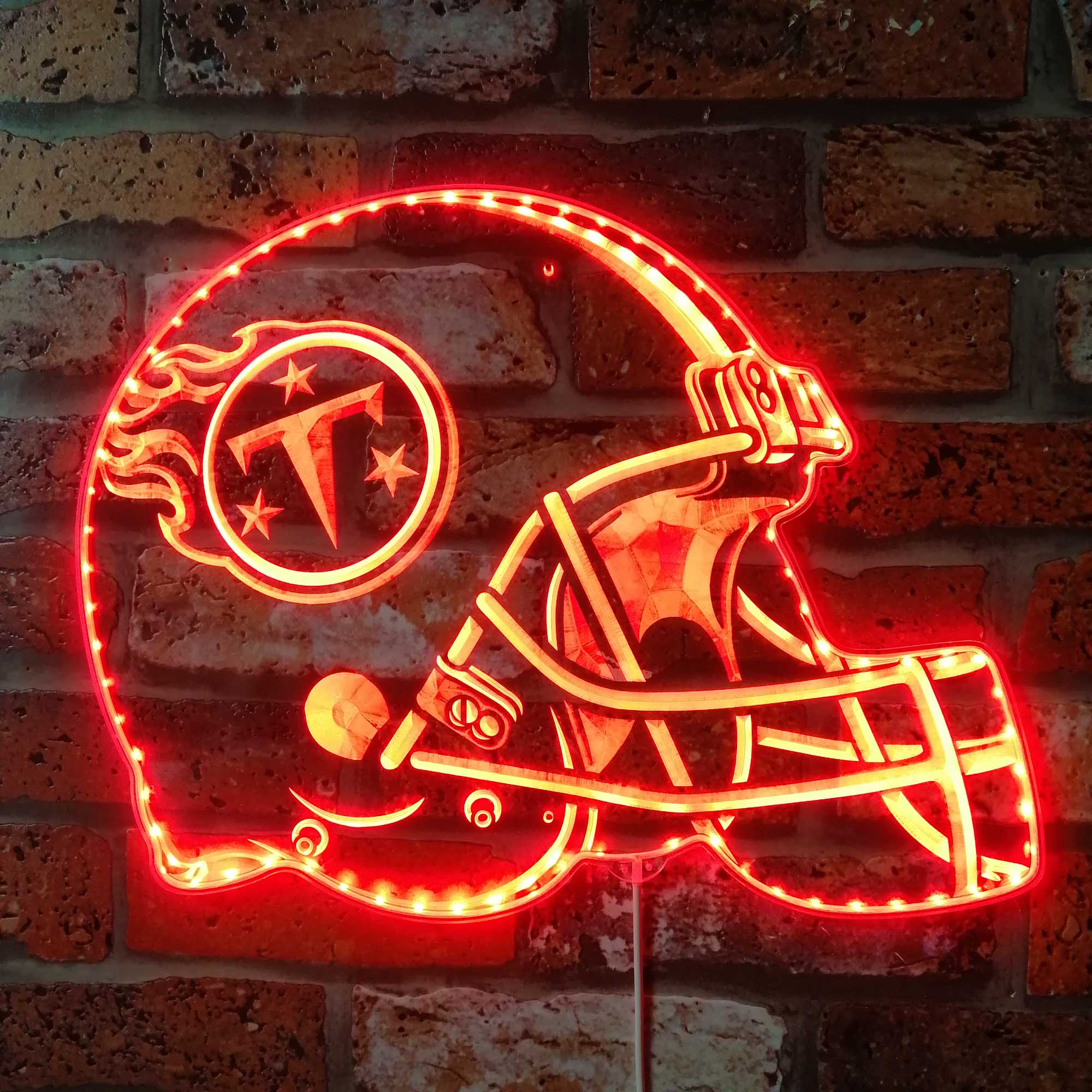 NFL Helmet Tennessee Titans Dynamic RGB Edge Lit Led Light Sign