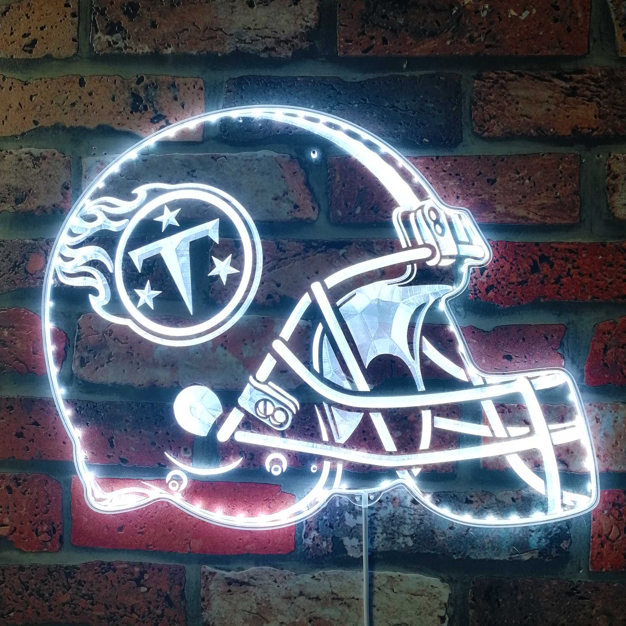 NFL Helmet Tennessee Titans Dynamic RGB Edge Lit Led Light Sign