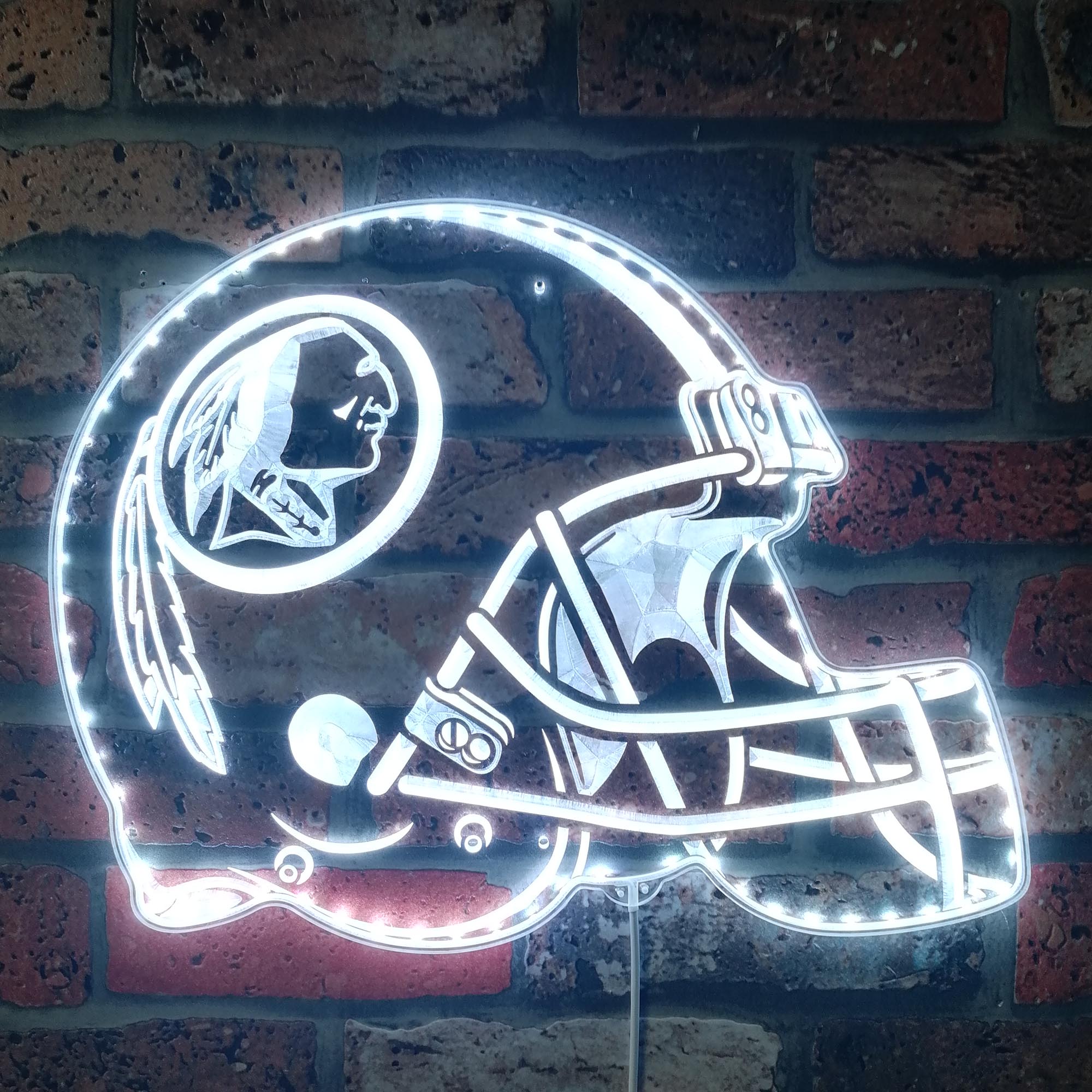 NFL Helmet Washington Redskins Dynamic RGB Edge Lit LED Sign