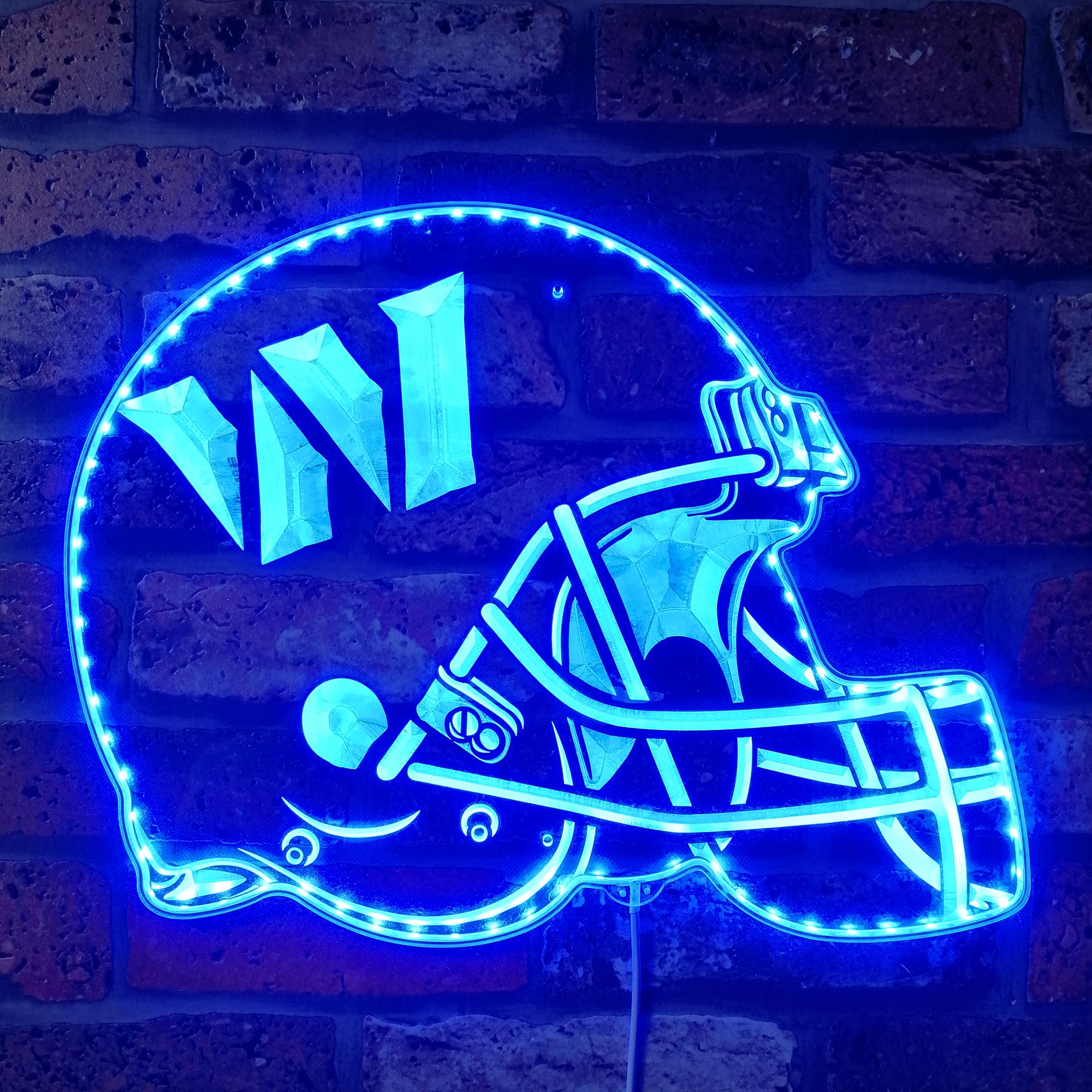 NFL Washington Commanders Helmet Dynamic RGB Edge Lit LED Sign