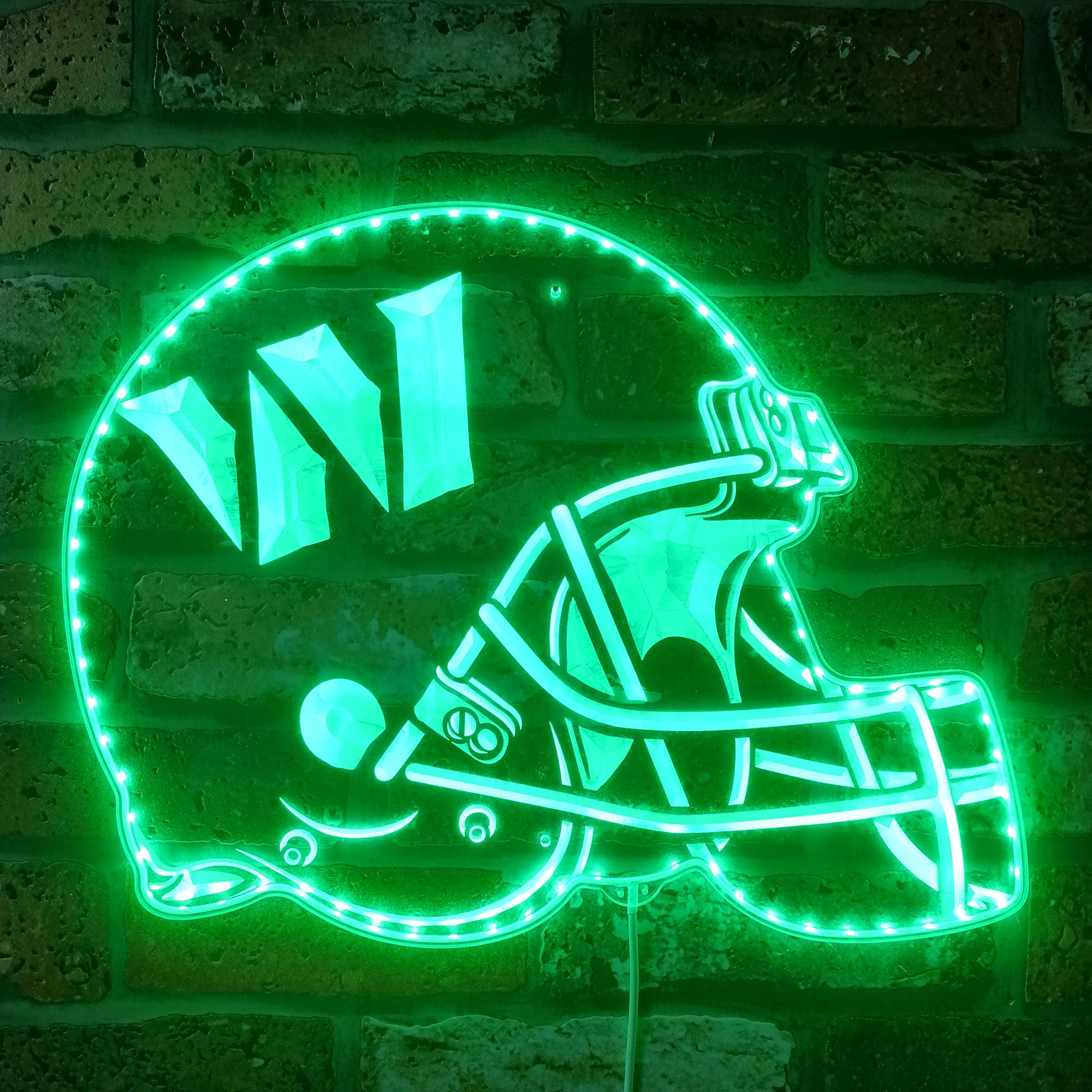 NFL Washington Commanders Helmet Dynamic RGB Edge Lit LED Sign