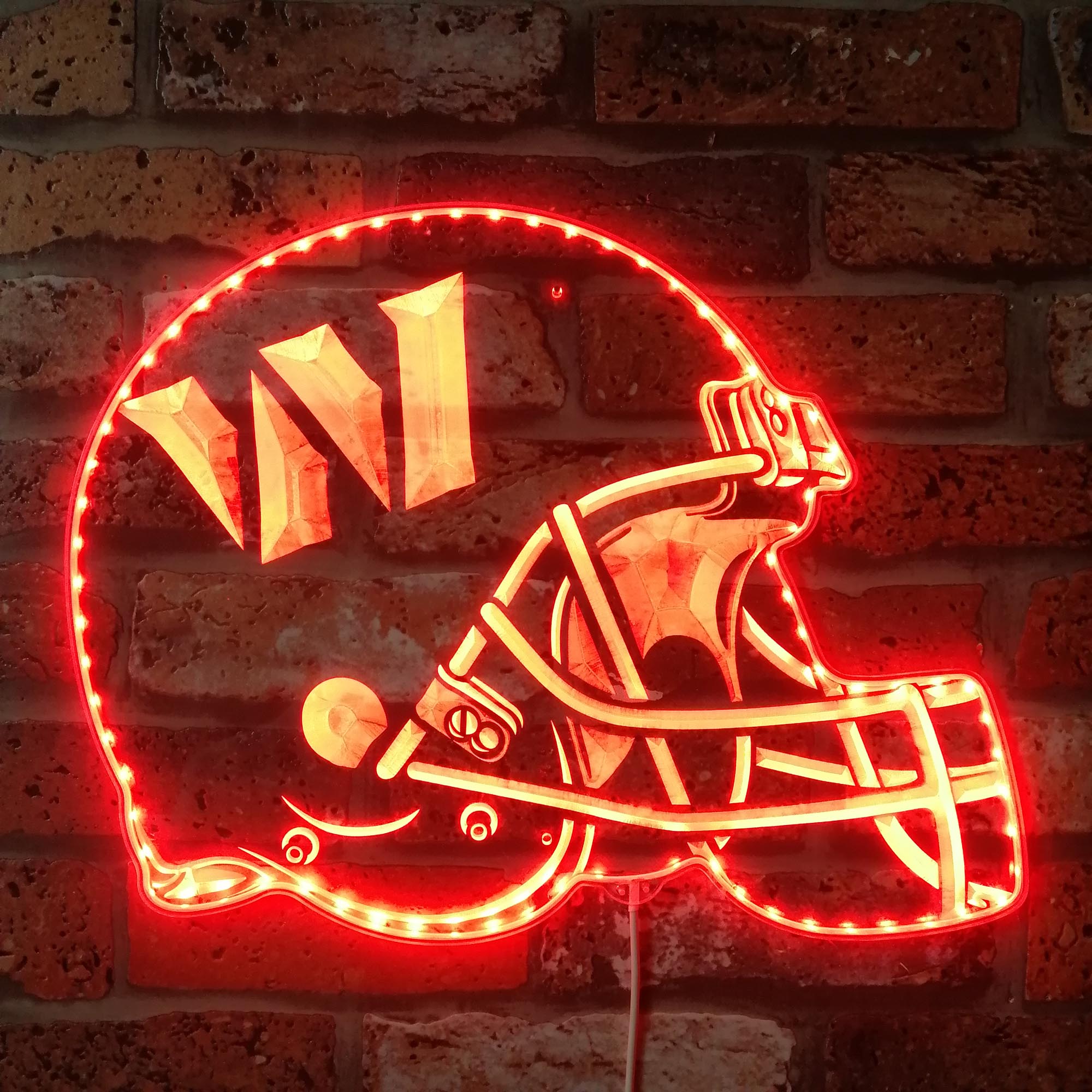 NFL Washington Commanders Helmet Dynamic RGB Edge Lit LED Sign