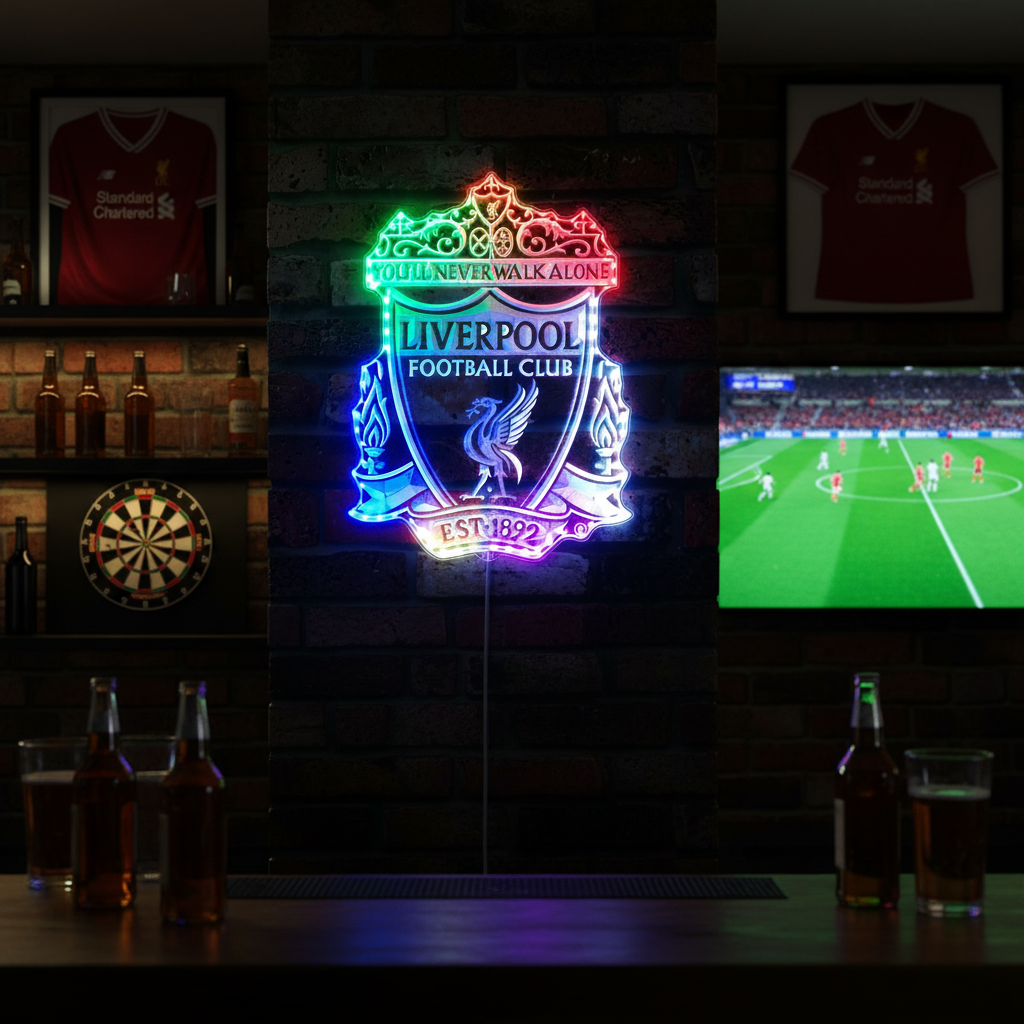 Liverpool Football Club Sports Bar Neon RGB Edge Lit LED Sign