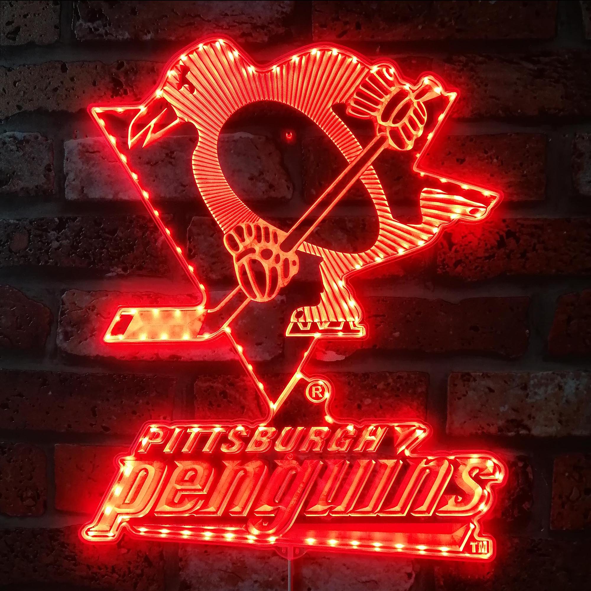 Pittsburgh Steelers Dynamic RGB Edge Lit LED Light Sign