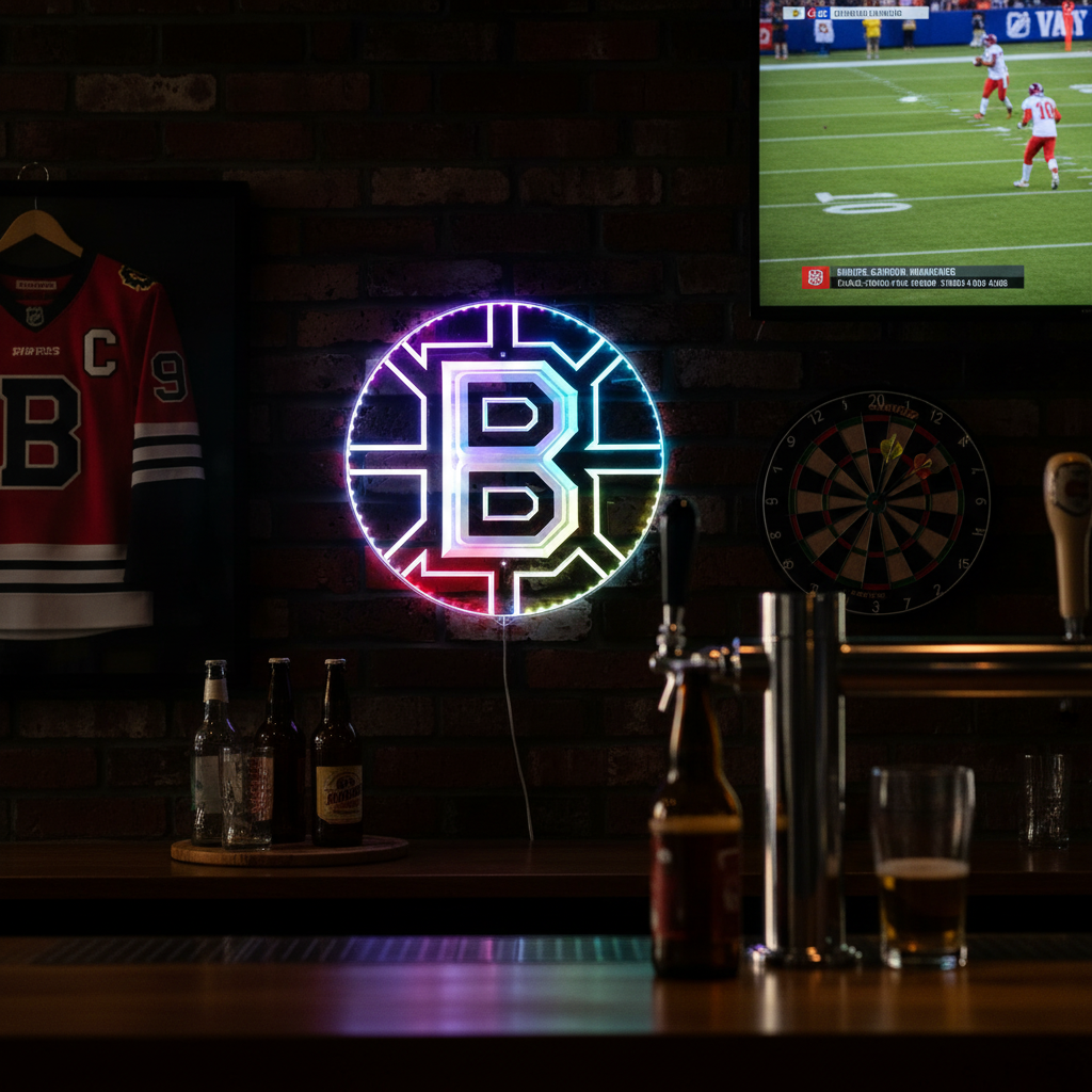 Boston Bruins Neon RGB Edge Lit LED Sign