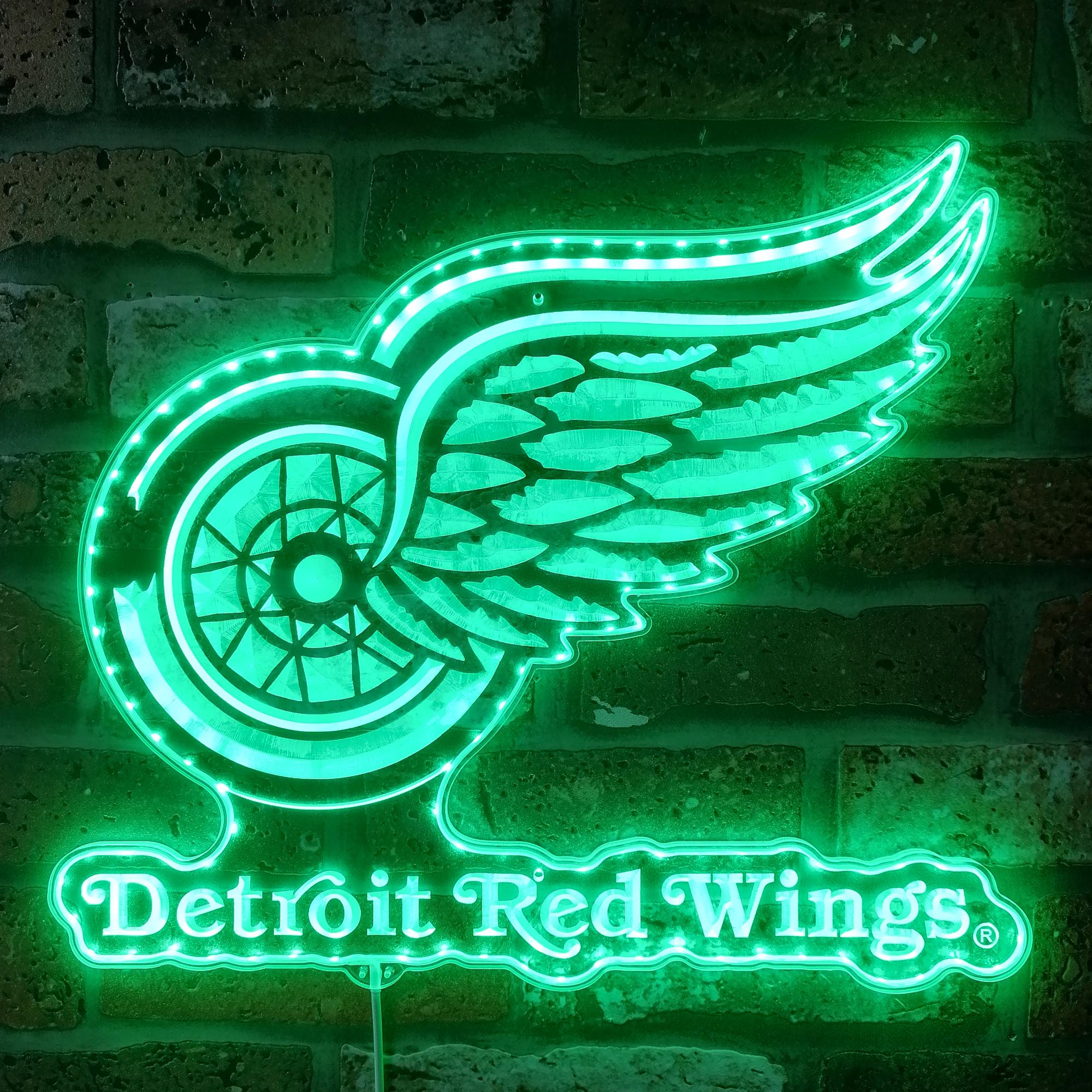 Detroit Red Wings Dynamic RGB Edge Lit LED Sign