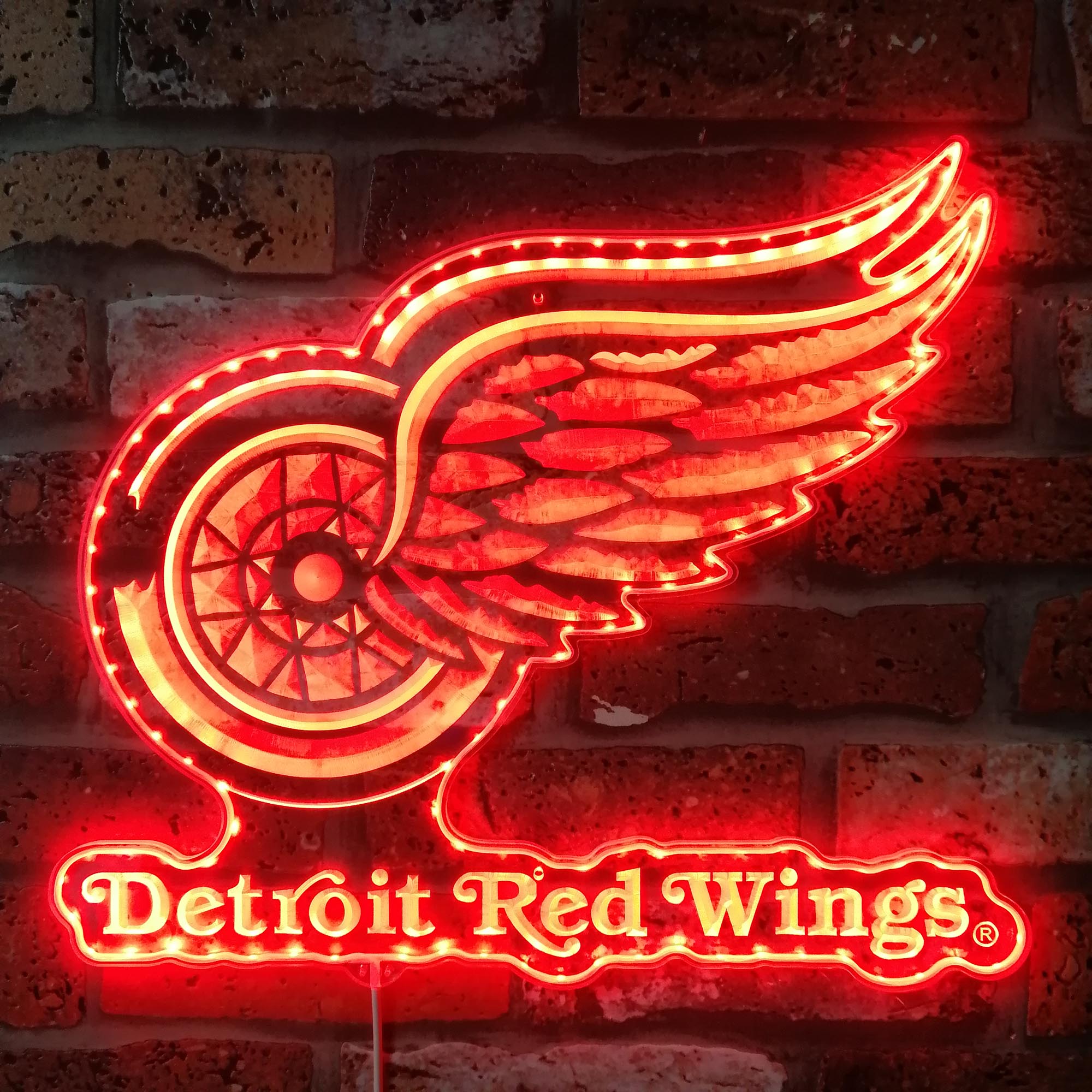 Detroit Red Wings Dynamic RGB Edge Lit LED Sign