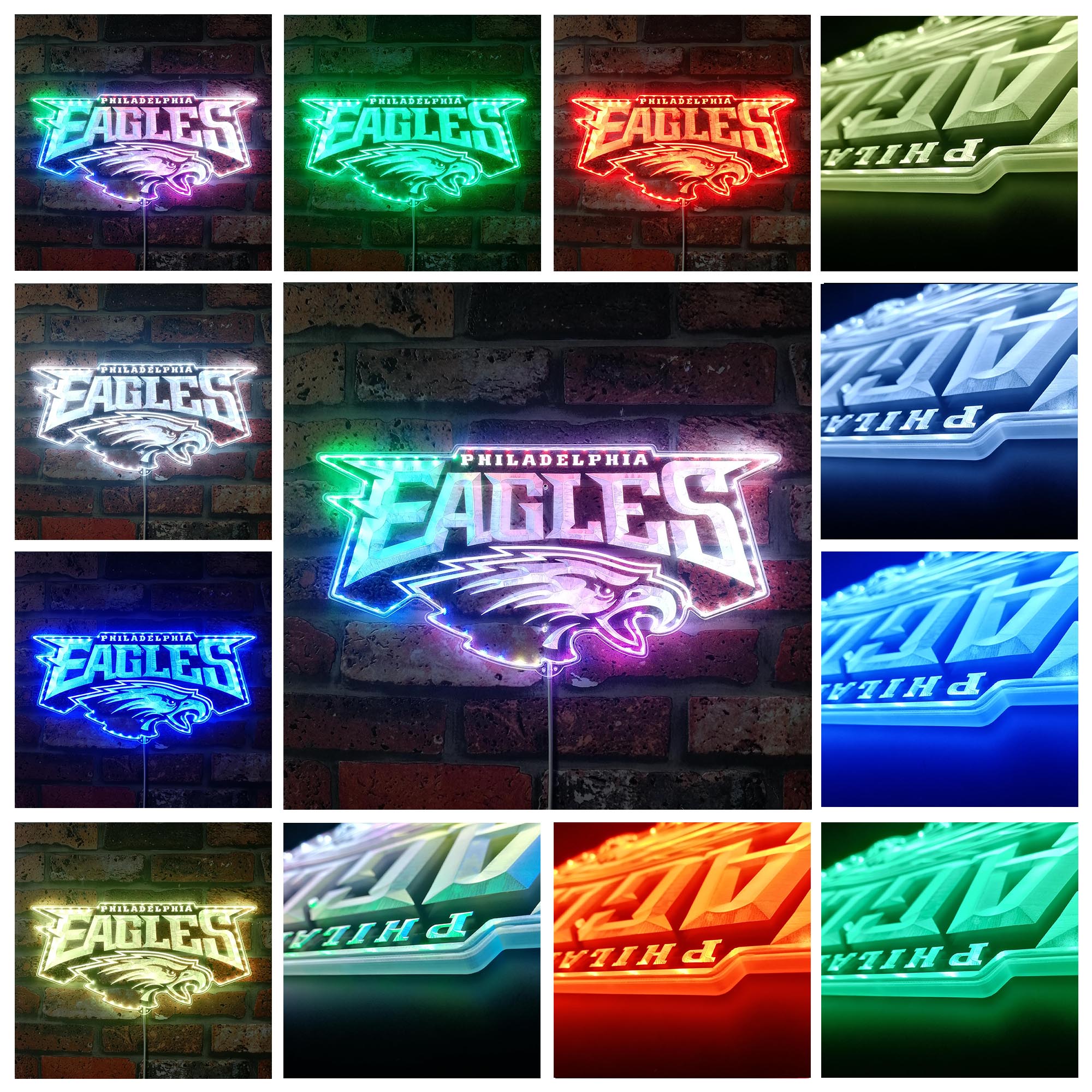 Philadelphia Eagles Dynamic RGB Edge Lit LED Sign