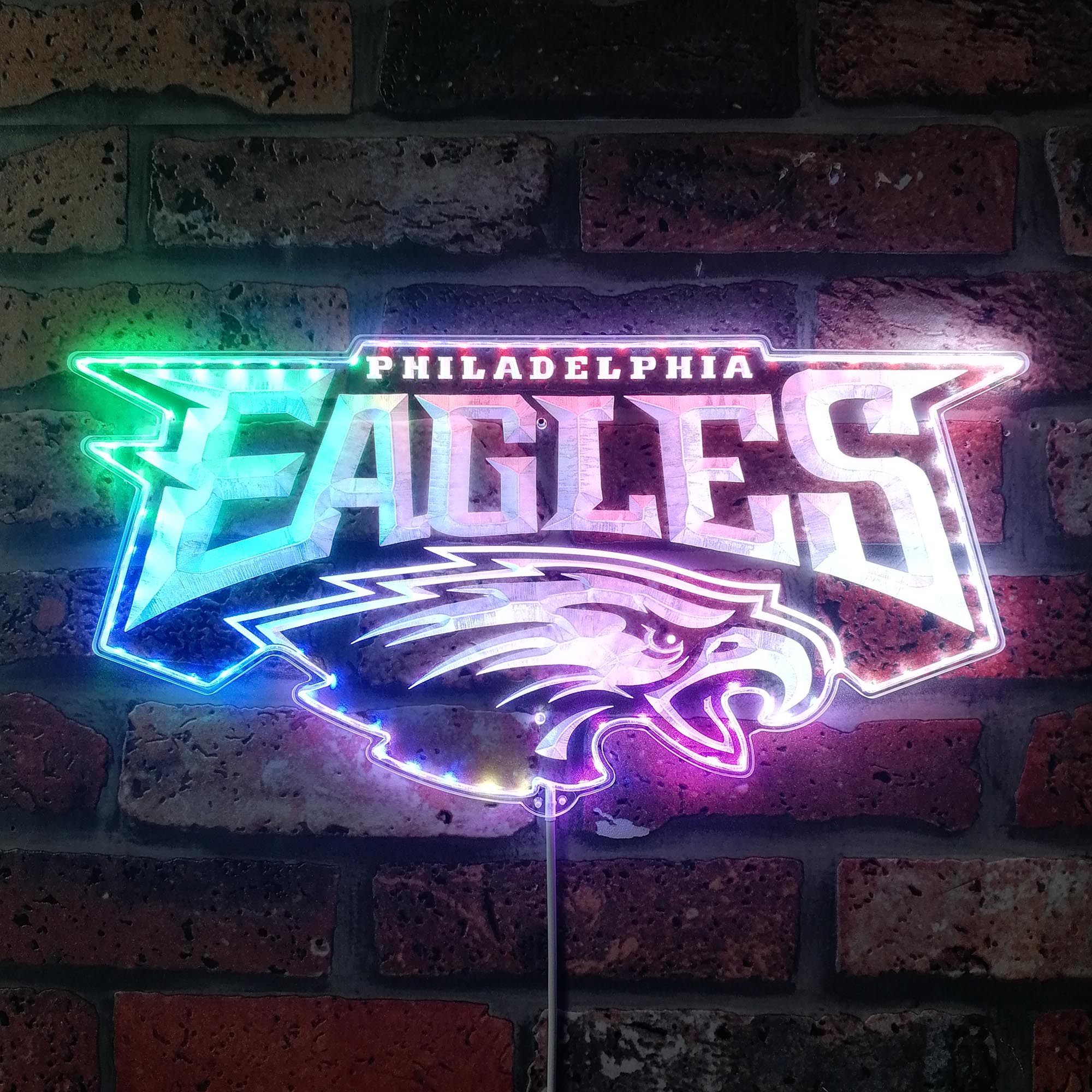 Philadelphia Eagles Dynamic RGB Edge Lit LED Sign