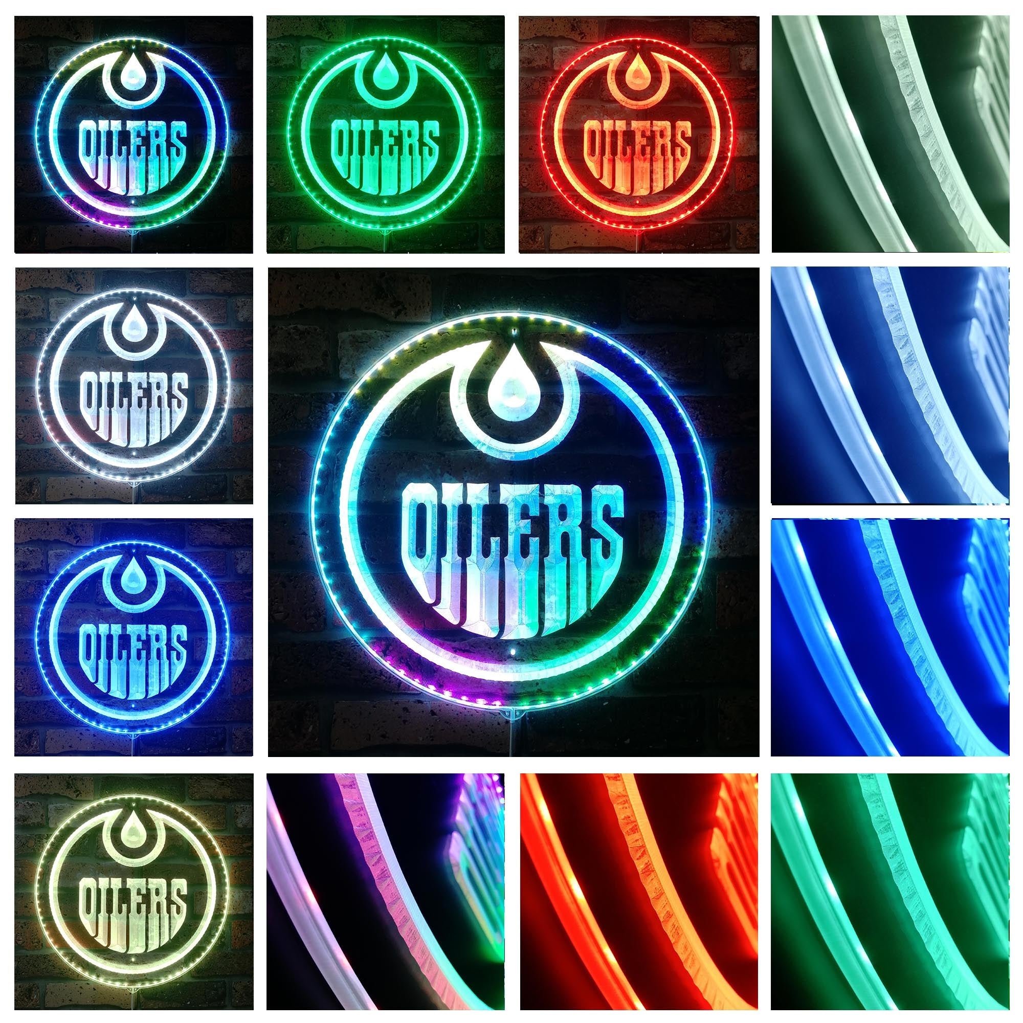 Edmonton Oilers Dynamic RGB Edge Lit LED Sign