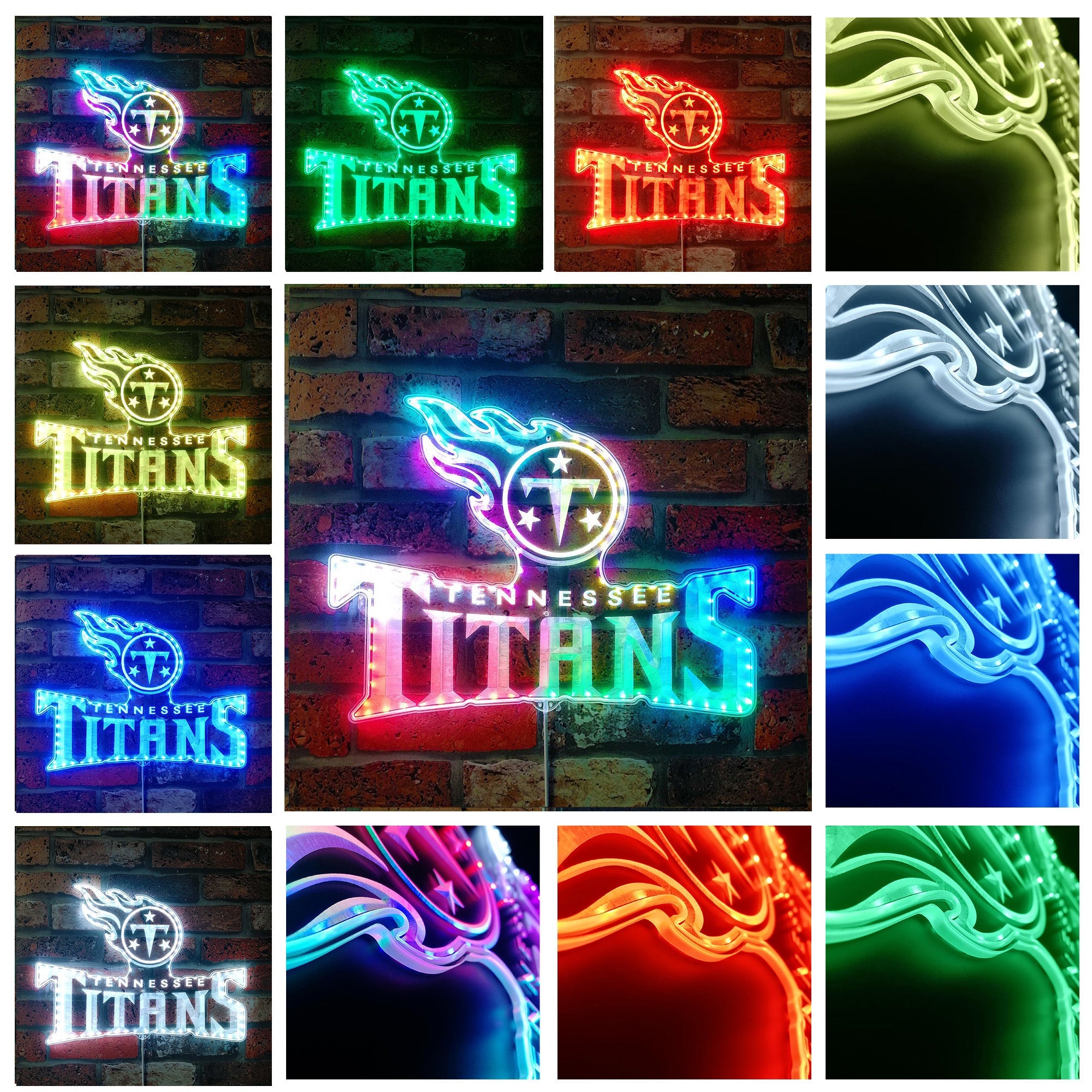 Tennessee Titans Dynamic RGB Edge Lit Led Light Sign