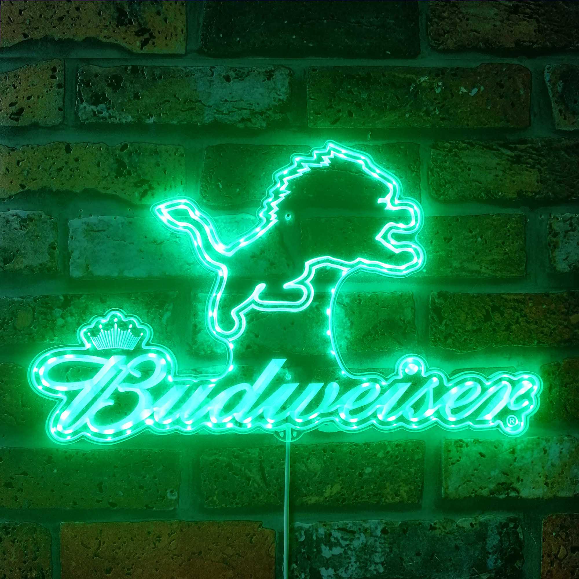 Detroit Lions Budweiser Dynamic RGB Edge Lit LED Light Sign