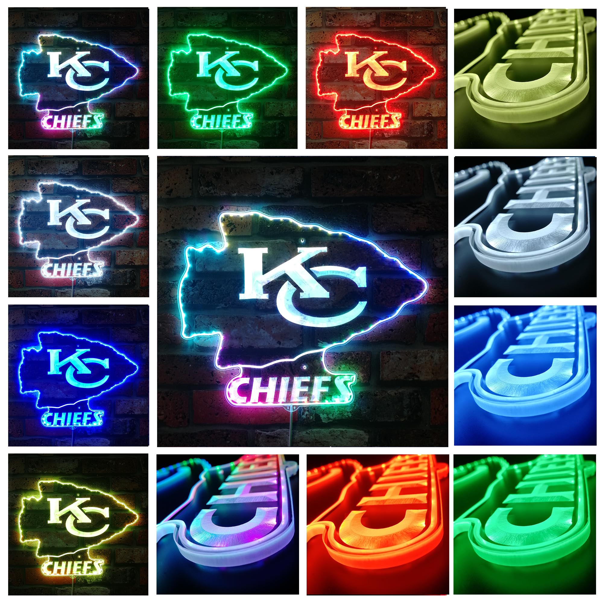 Kansas City Chiefs Dynamic RGB Edge Lit LED Sign