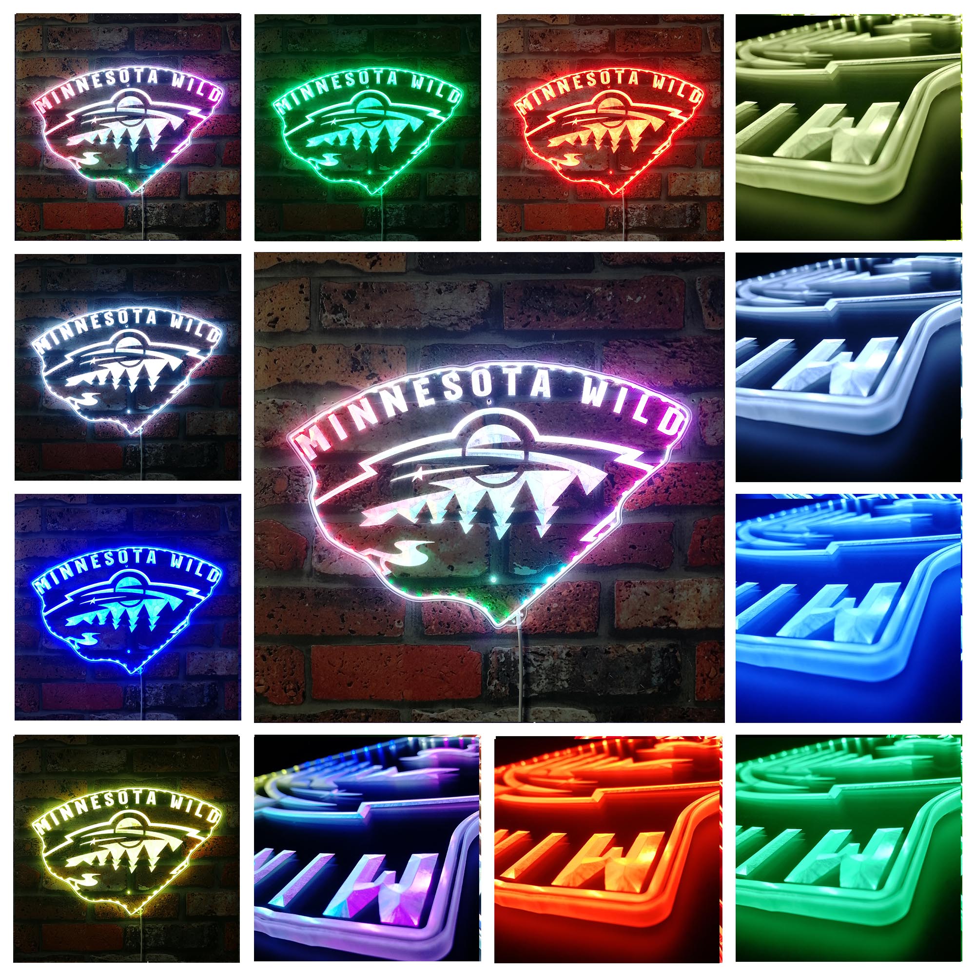 Minnesota Wild Dynamic RGB Edge Lit LED Sign