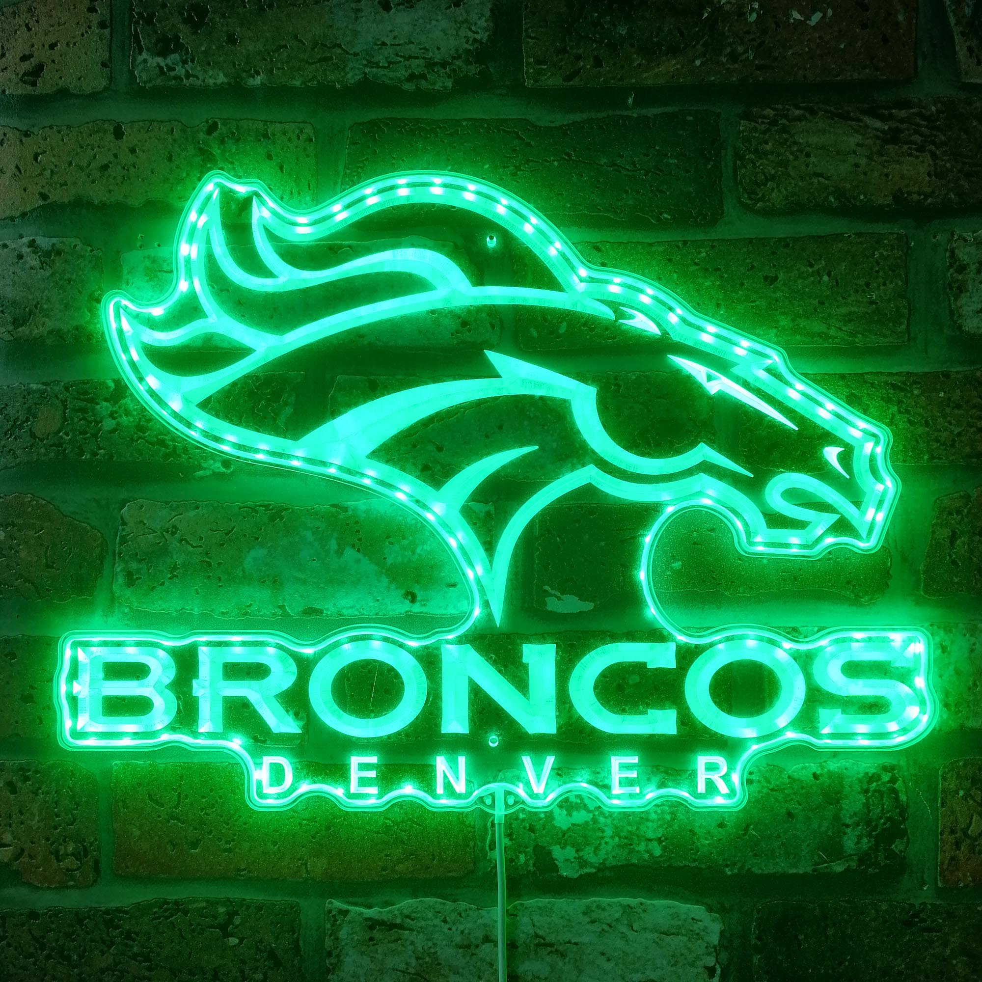 Denver Broncos Dynamic RGB Edge Lit Led Light Sign