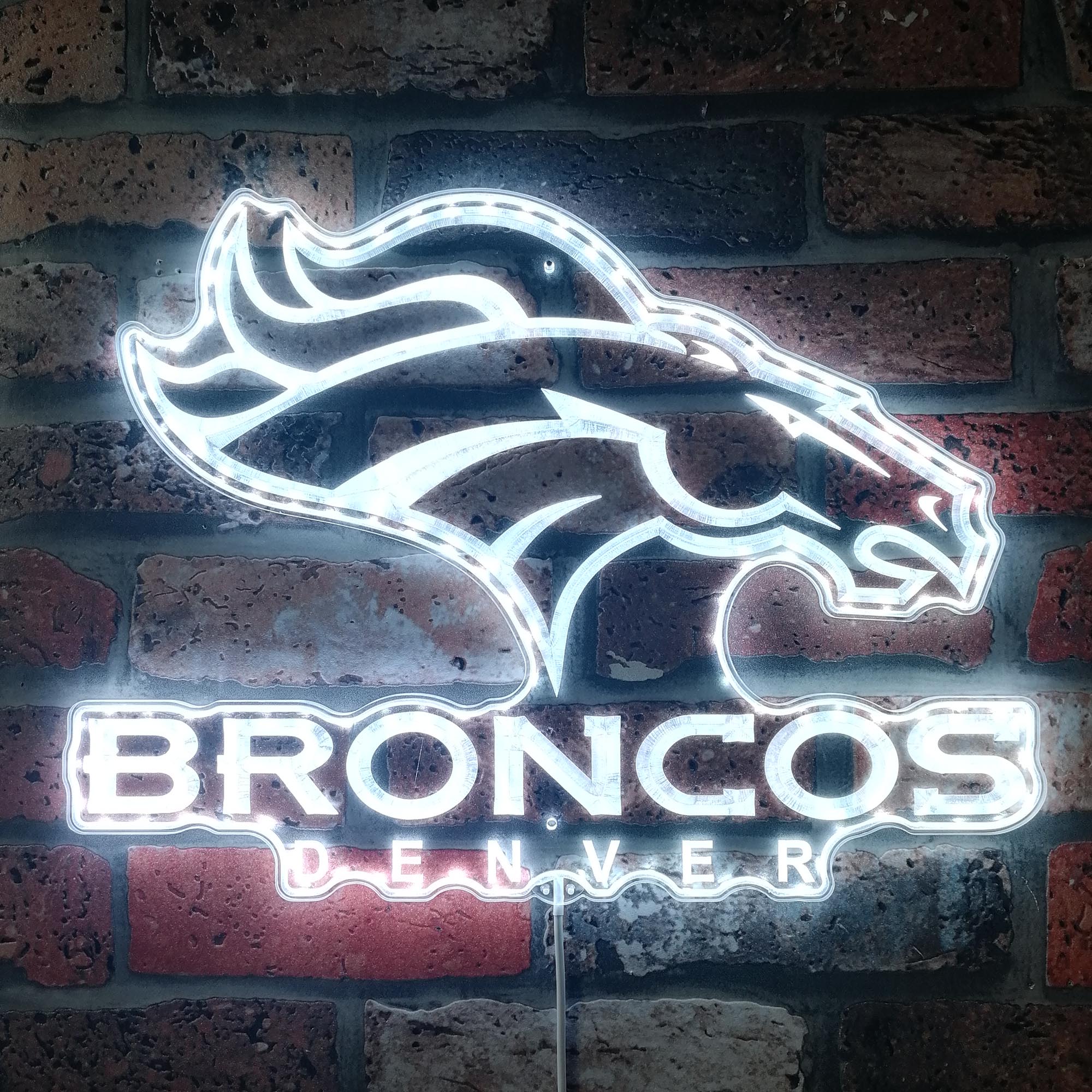 Denver Broncos Dynamic RGB Edge Lit Led Light Sign