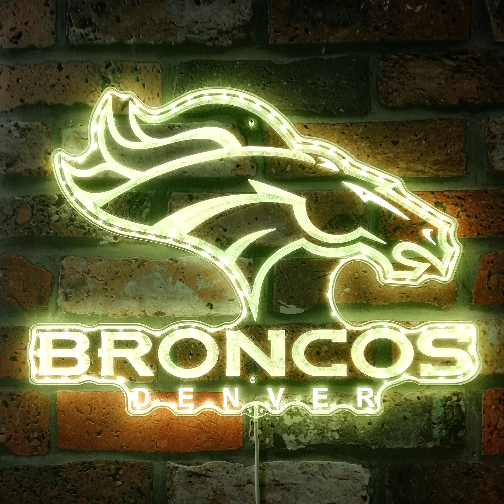 Denver Broncos Dynamic RGB Edge Lit Led Light Sign