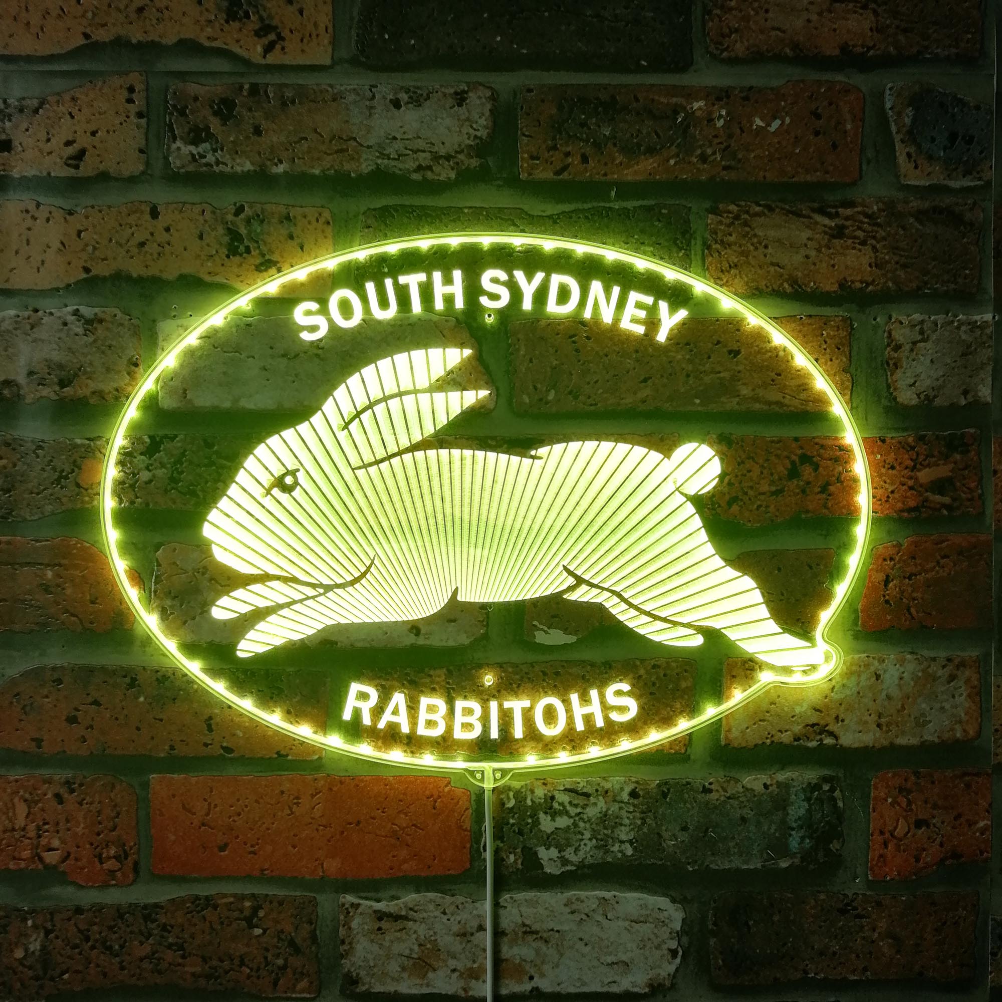 South Sydney Rabbitohs Dynamic RGB Edge Lit LED Sign