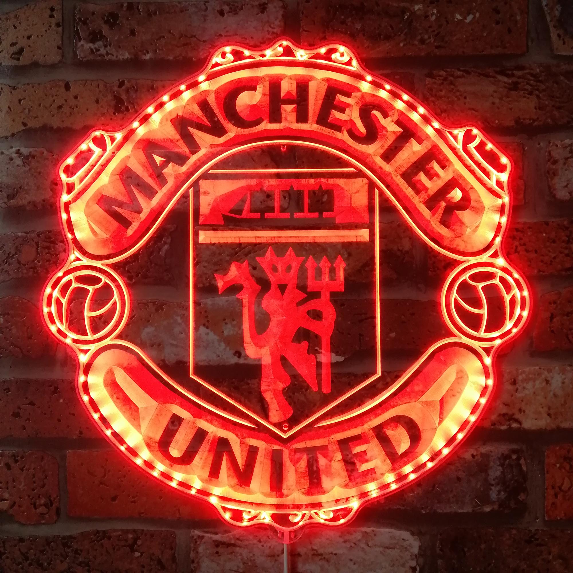 Mu Neon Sign Manchester United Dynamic RGB Edge Lit LED Sign | PROLEDSIGN
