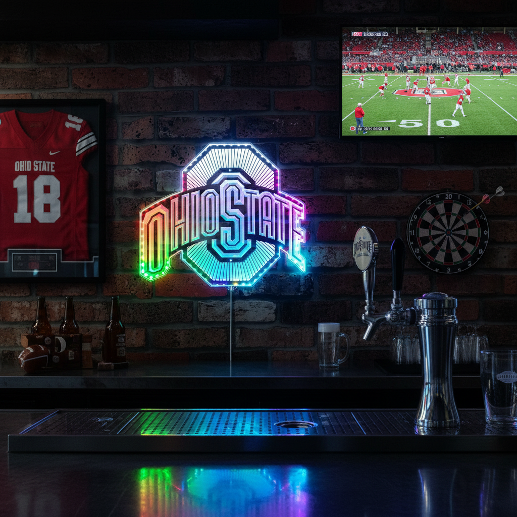 Ohio State Buckeyes Neon RGB Edge Lit LED Sign