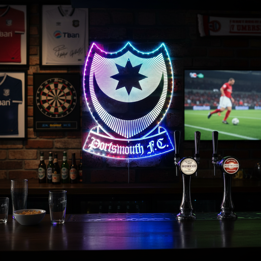 Portsmouth UK Football Club Neon RGB Edge Lit LED Sign