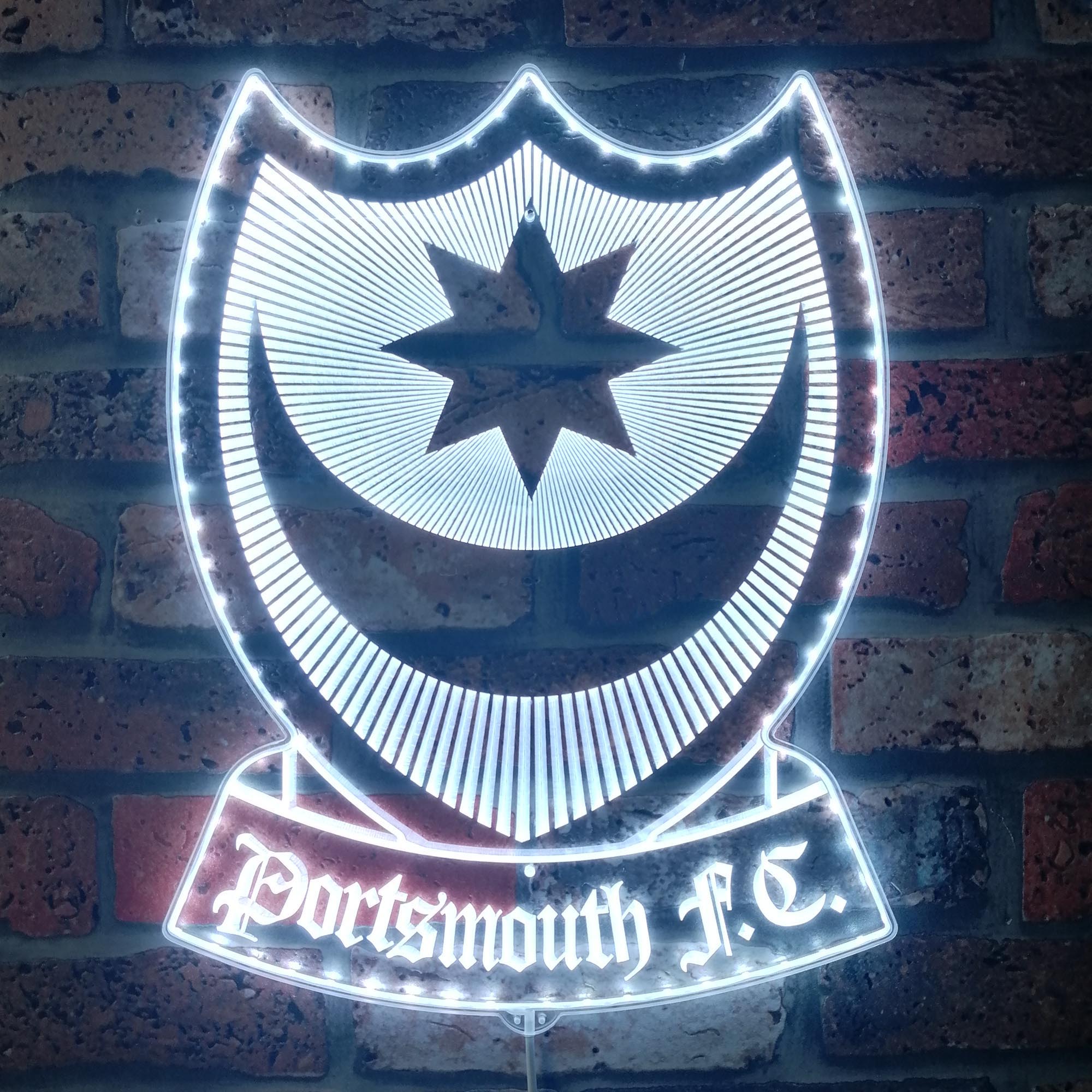 Portsmouth UK Football Club Dynamic RGB Edge Lit LED Sign