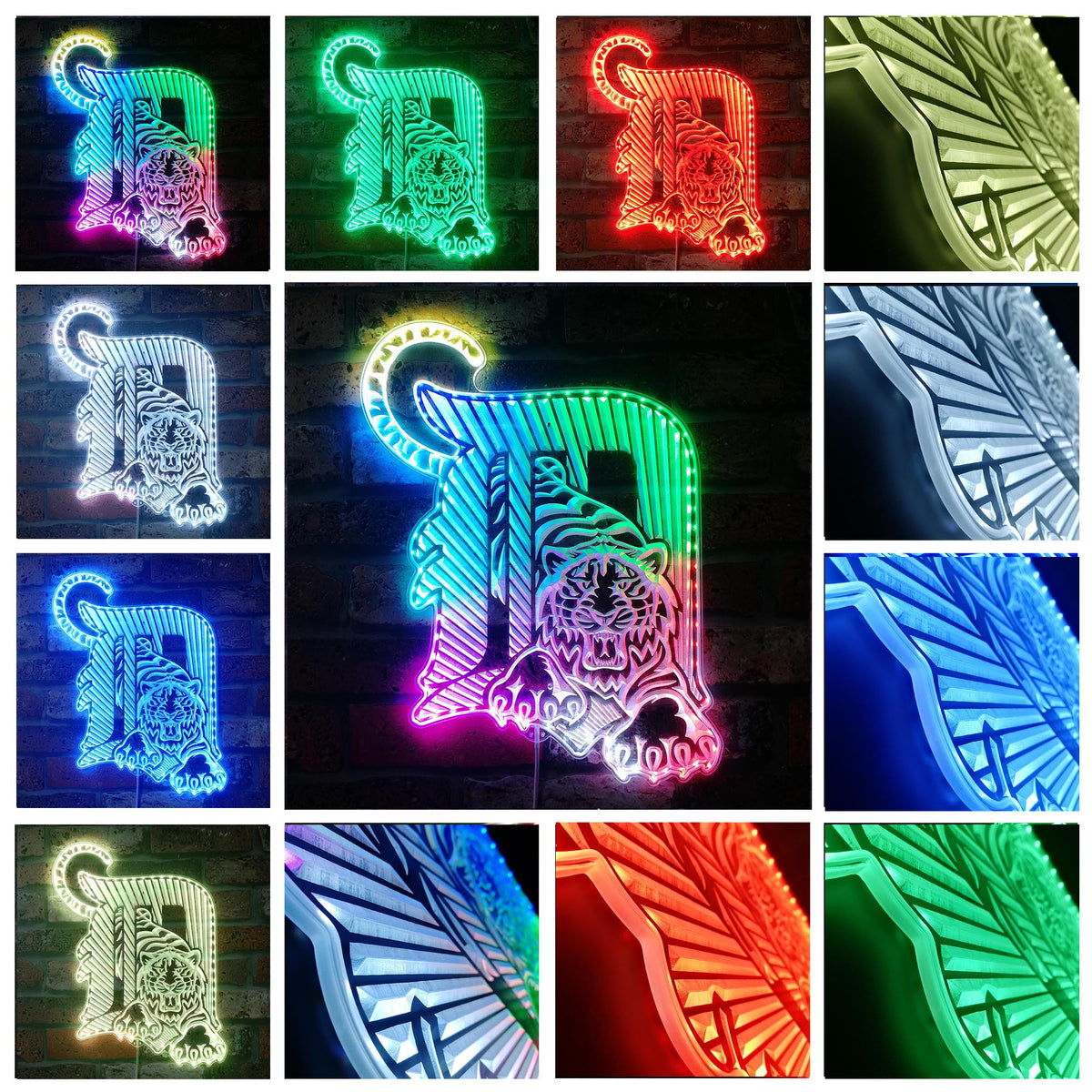Rgb Tiger Detroit Tigers Dynamic RGB Edge Lit LED Sign | PROLEDSIGN