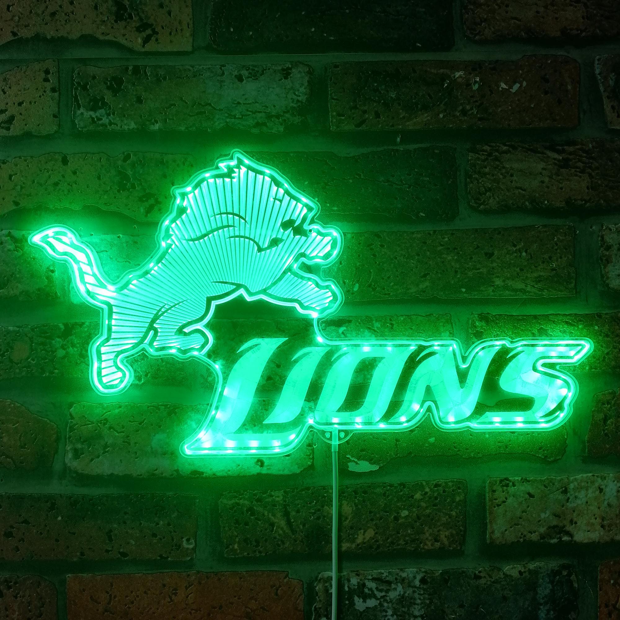 Detroit Lions Neon RGB Edge Lit LED Light Sign