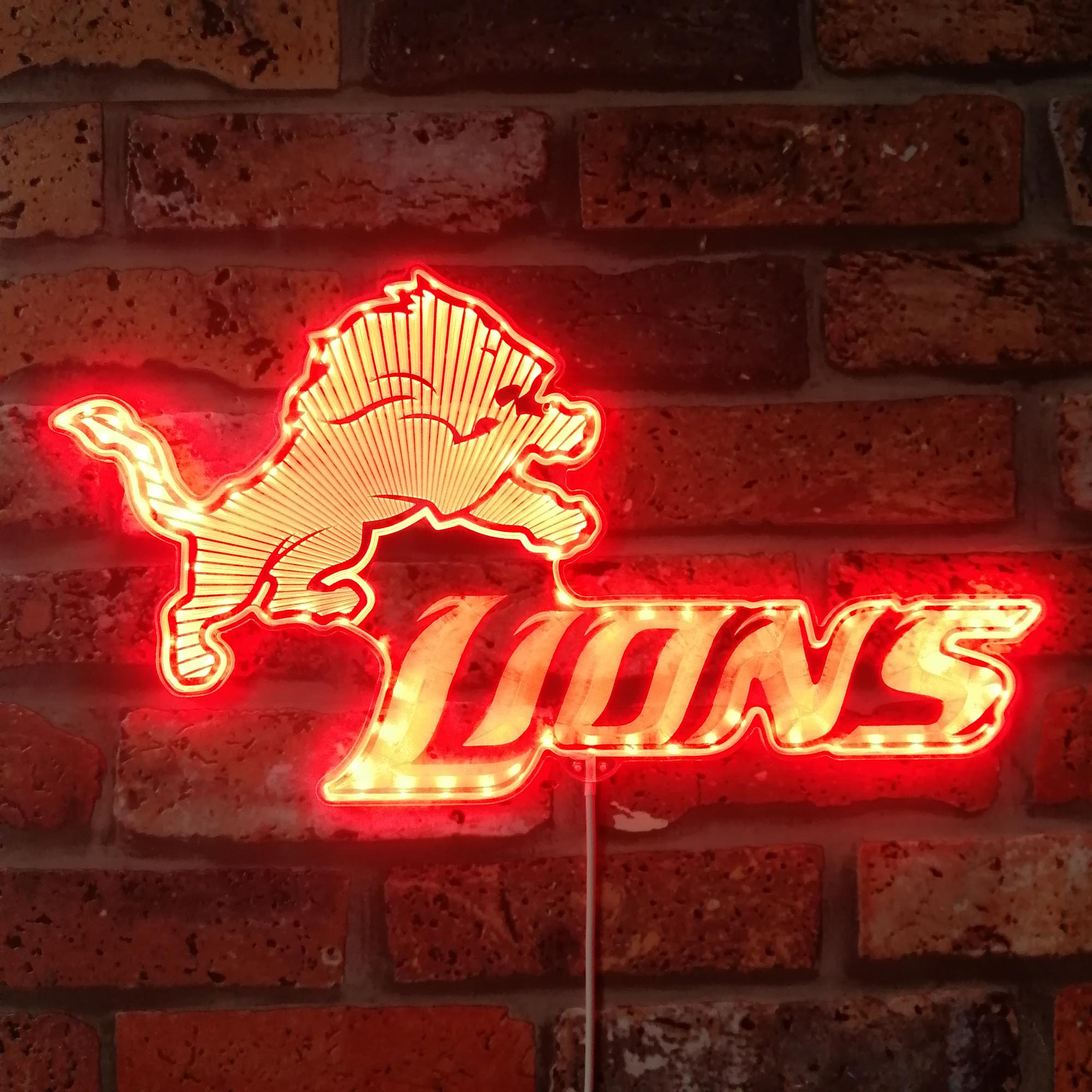 Detroit Lions Neon RGB Edge Lit LED Light Sign