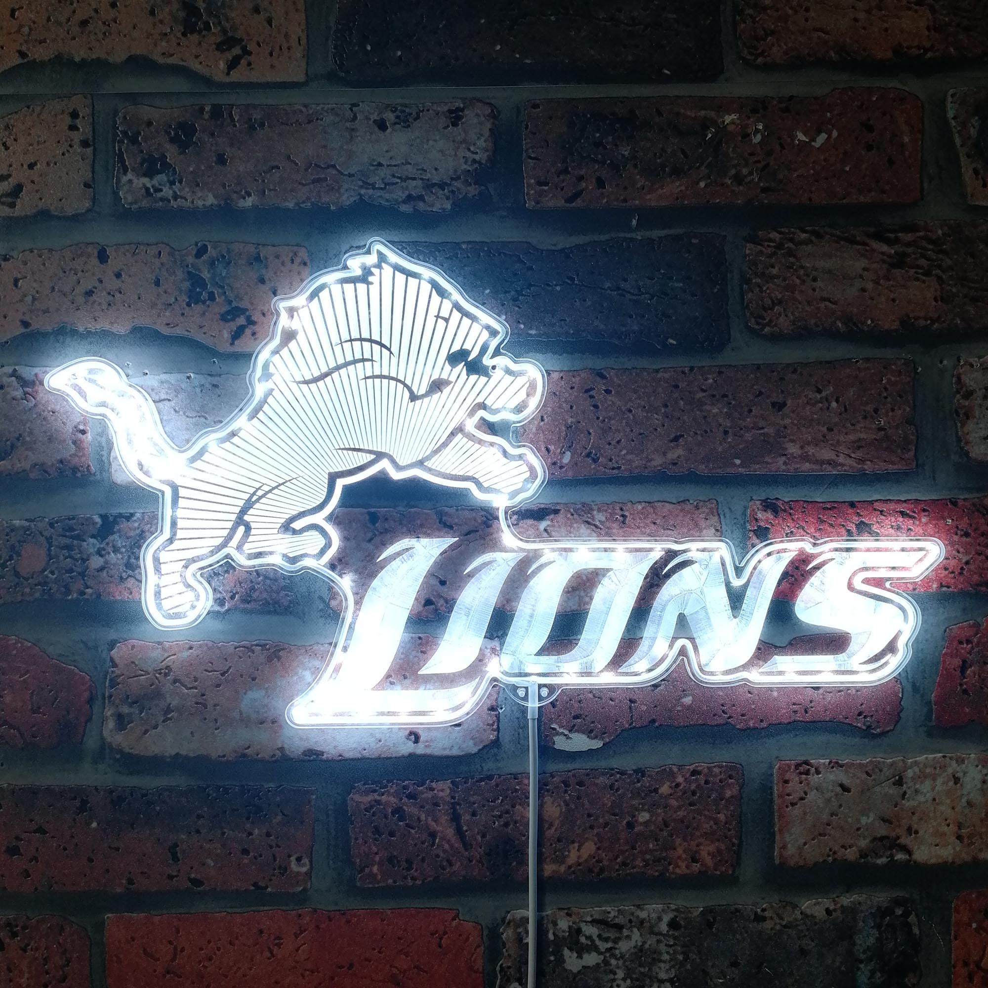 Detroit Lions Neon RGB Edge Lit LED Light Sign