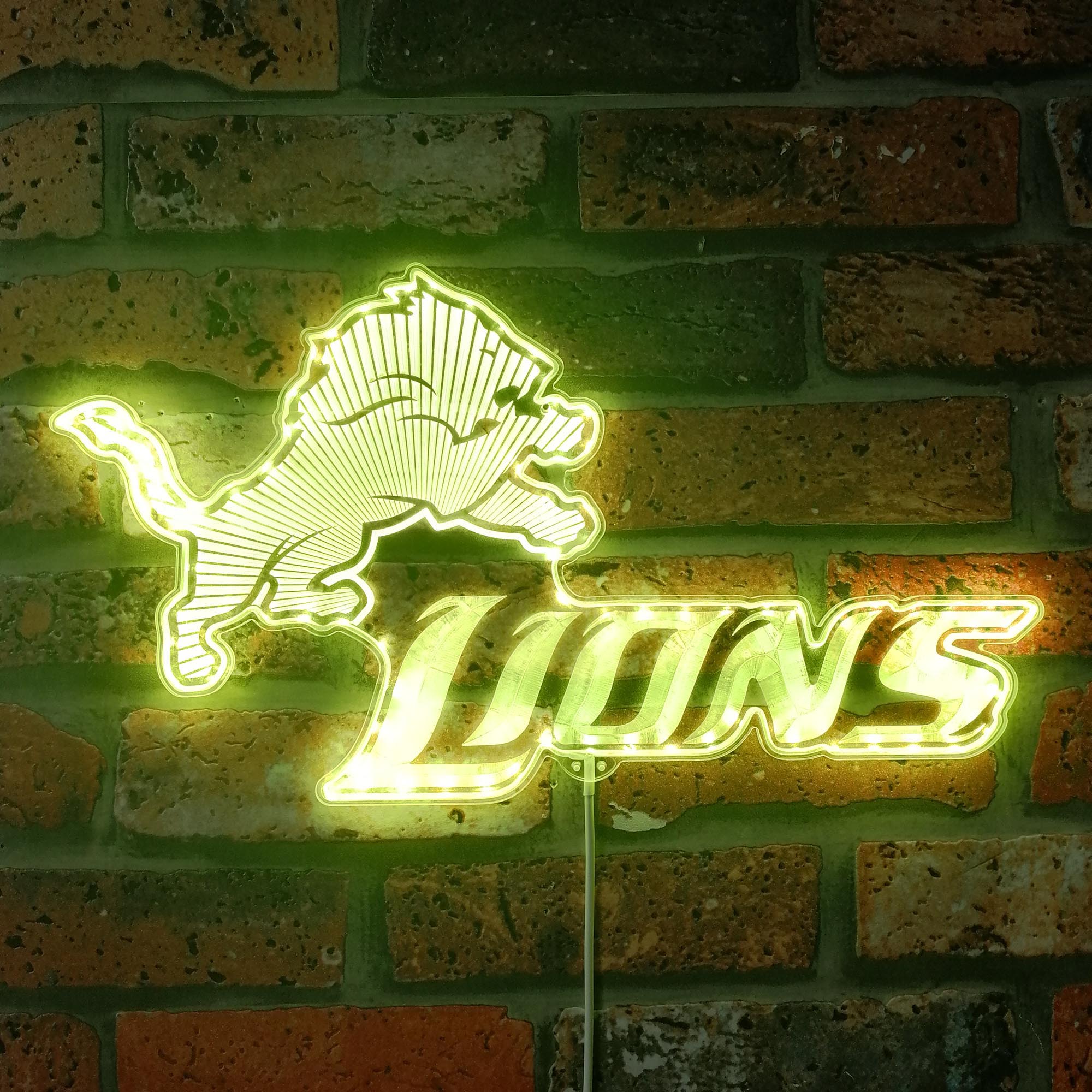 Detroit Lions Dynamic RGB Edge Lit LED Light Sign