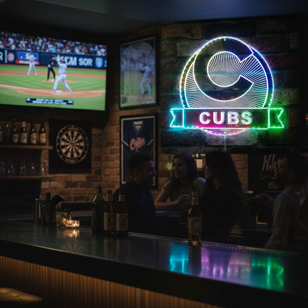 Chicago Cubs Neon RGB Edge Lit LED Sign