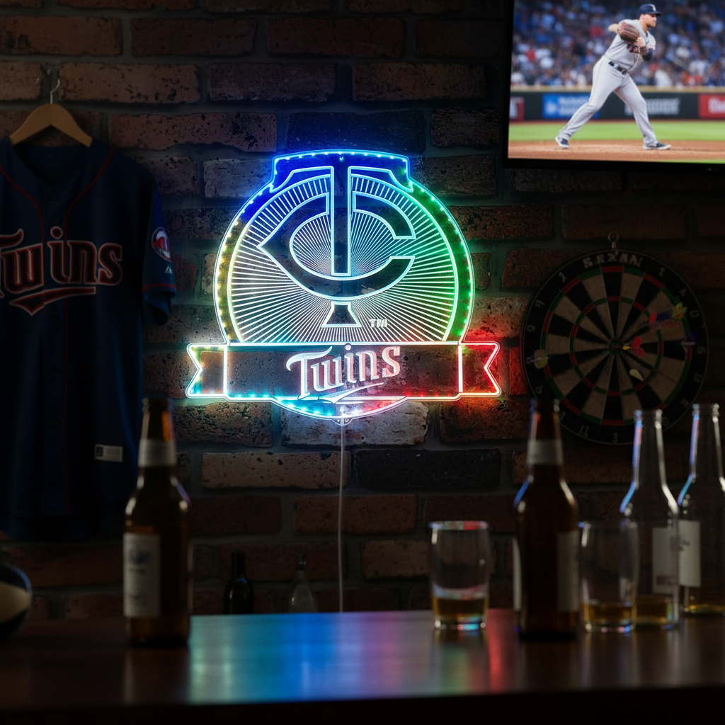 Minnesota Twins Neon RGB Edge Lit LED Sign