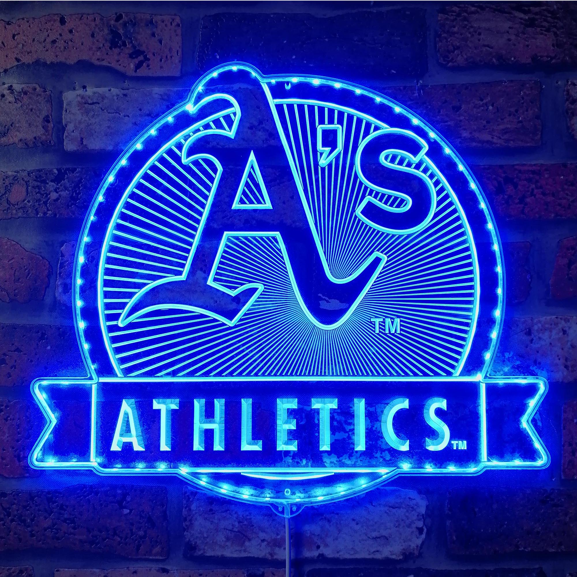 Oakland Athletics Dynamic RGB Edge Lit LED Sign