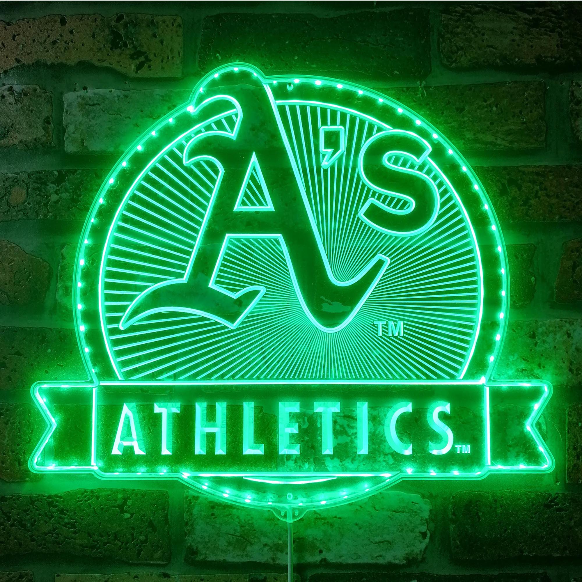 Oakland Athletics Dynamic RGB Edge Lit LED Sign