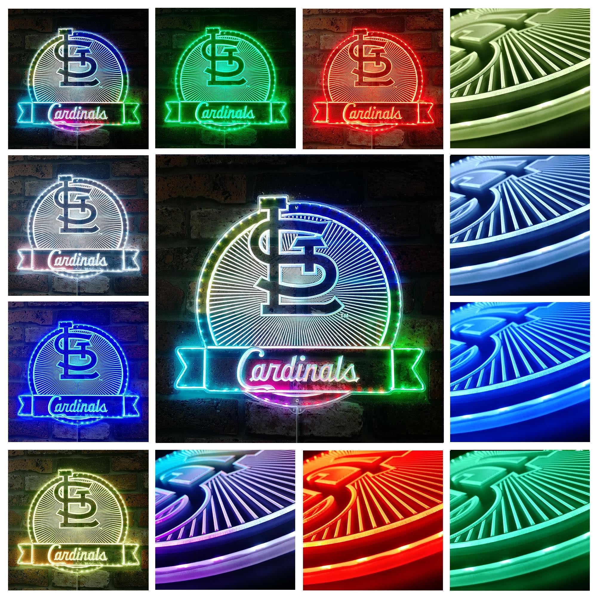 St. Louis Cardinals Dynamic RGB Edge Lit LED Sign