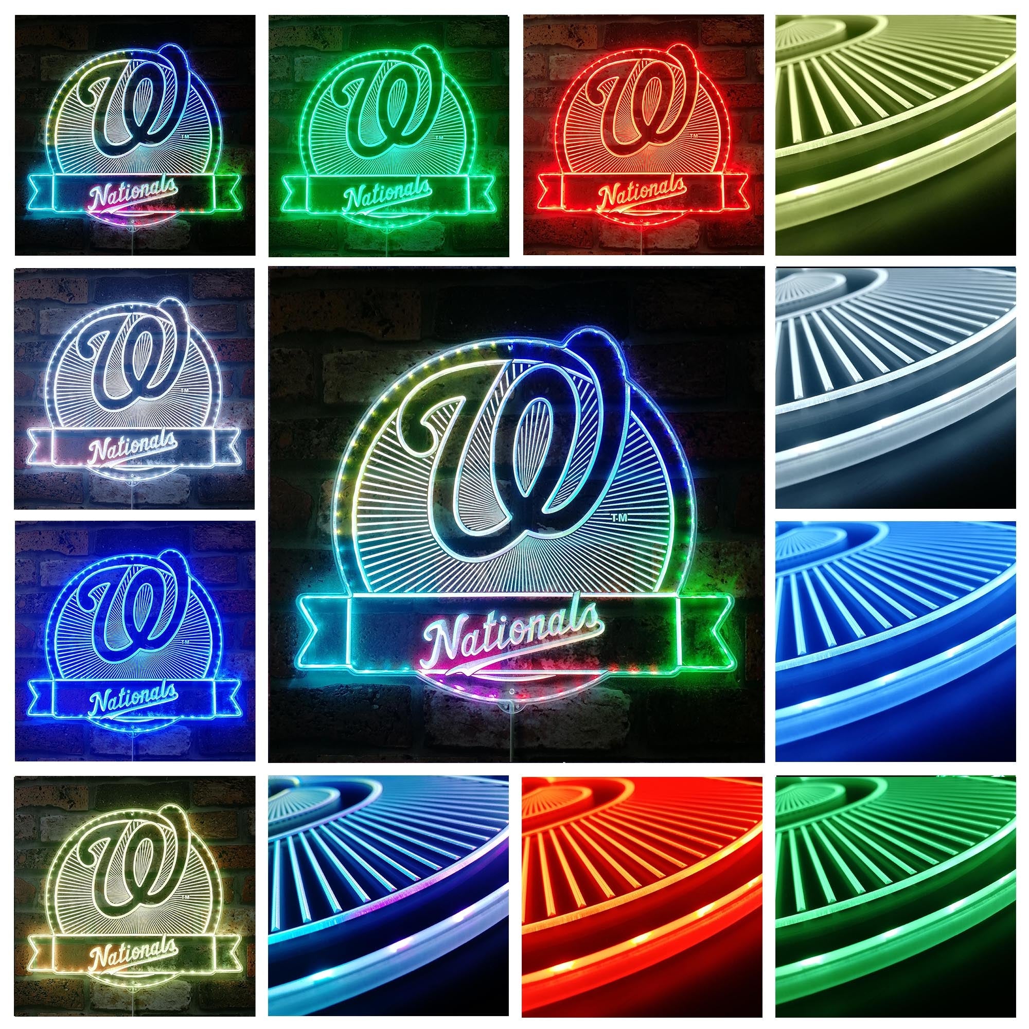 Washington Nationals Dynamic RGB Edge Lit LED Sign