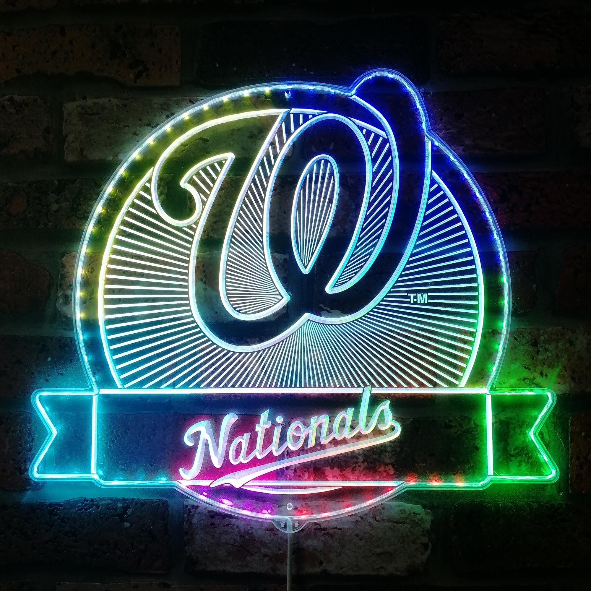 Washington Nationals Dynamic RGB Edge Lit LED Sign