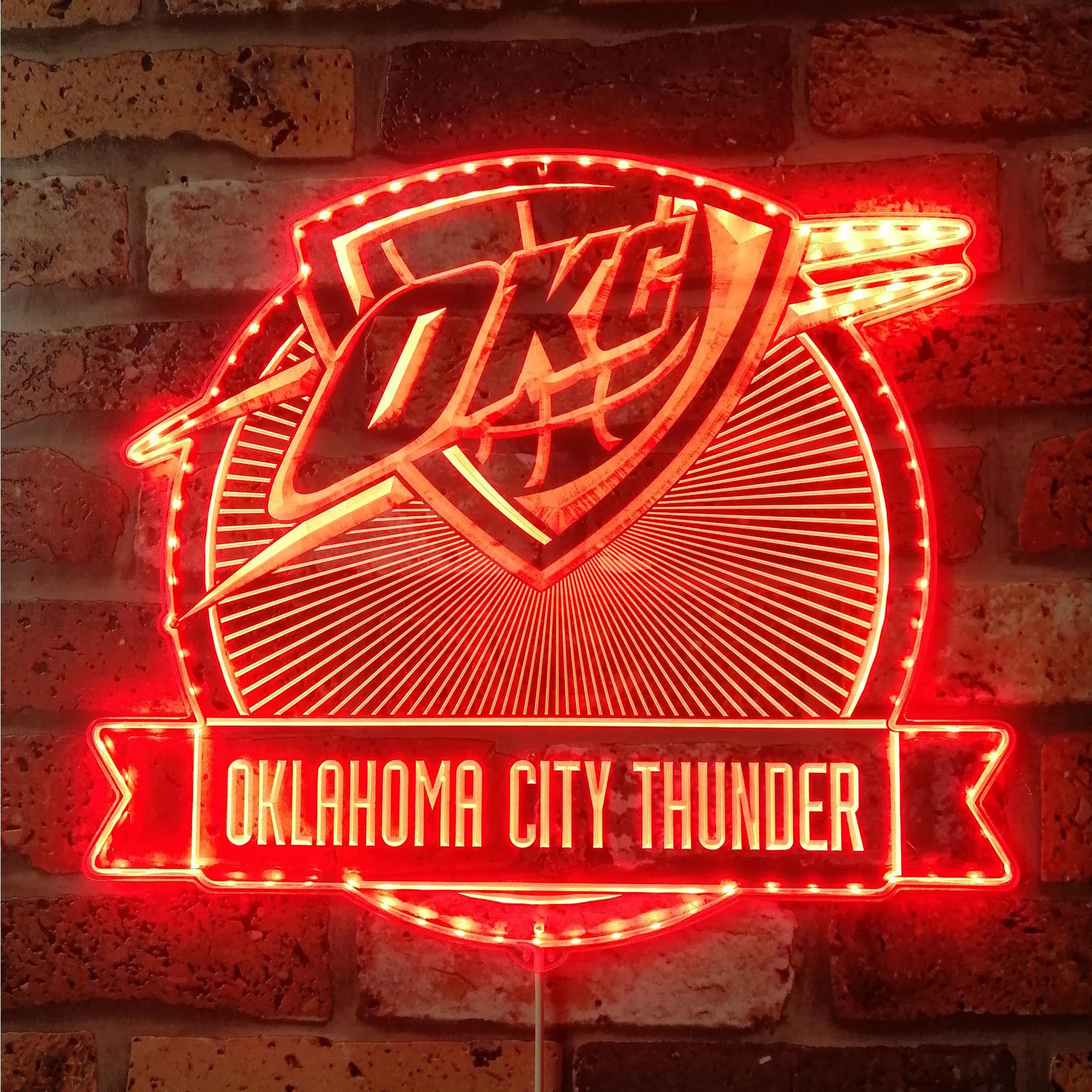 Oklahoma City Thunder Dynamic RGB Edge Lit LED Sign