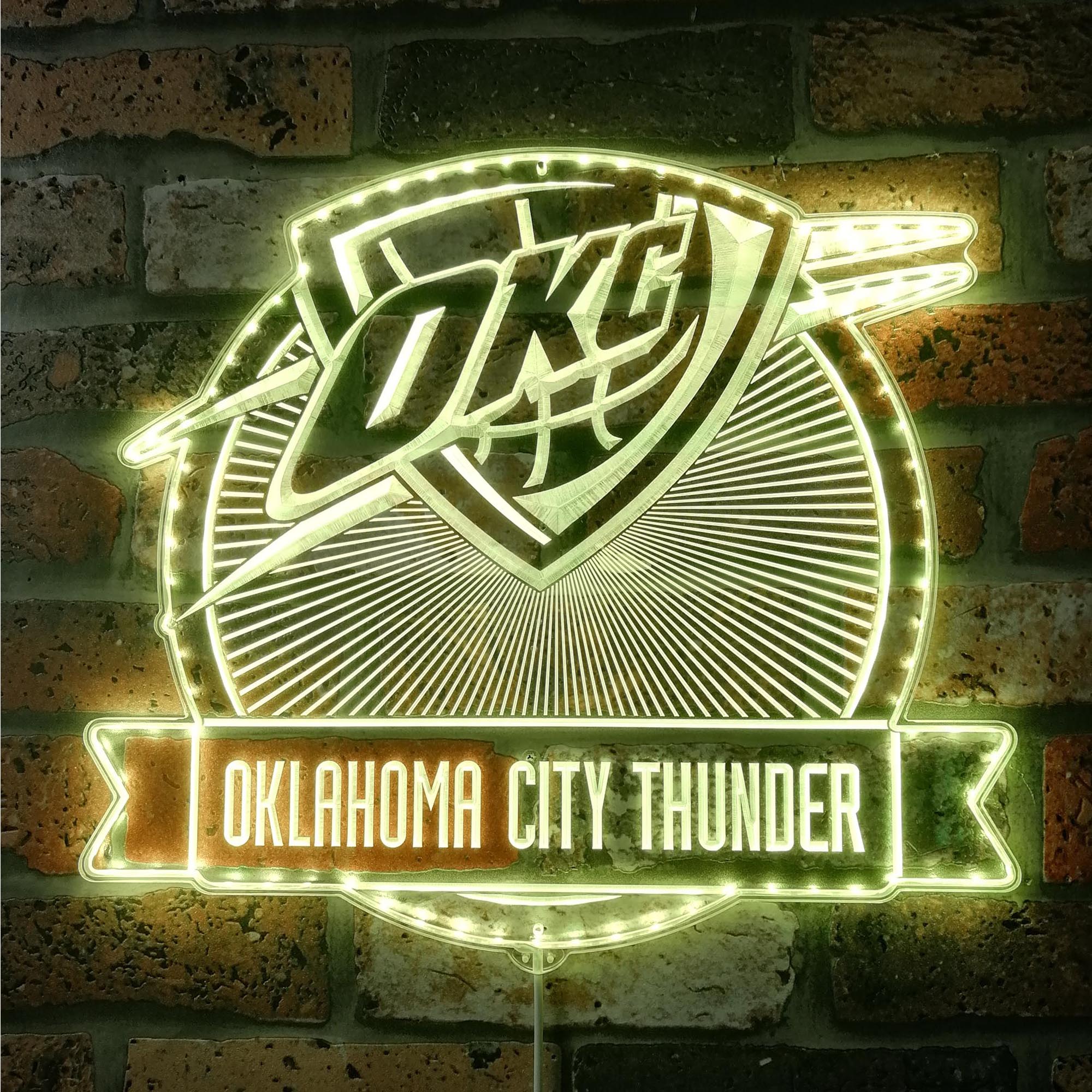 Oklahoma City Thunder Dynamic RGB Edge Lit LED Sign