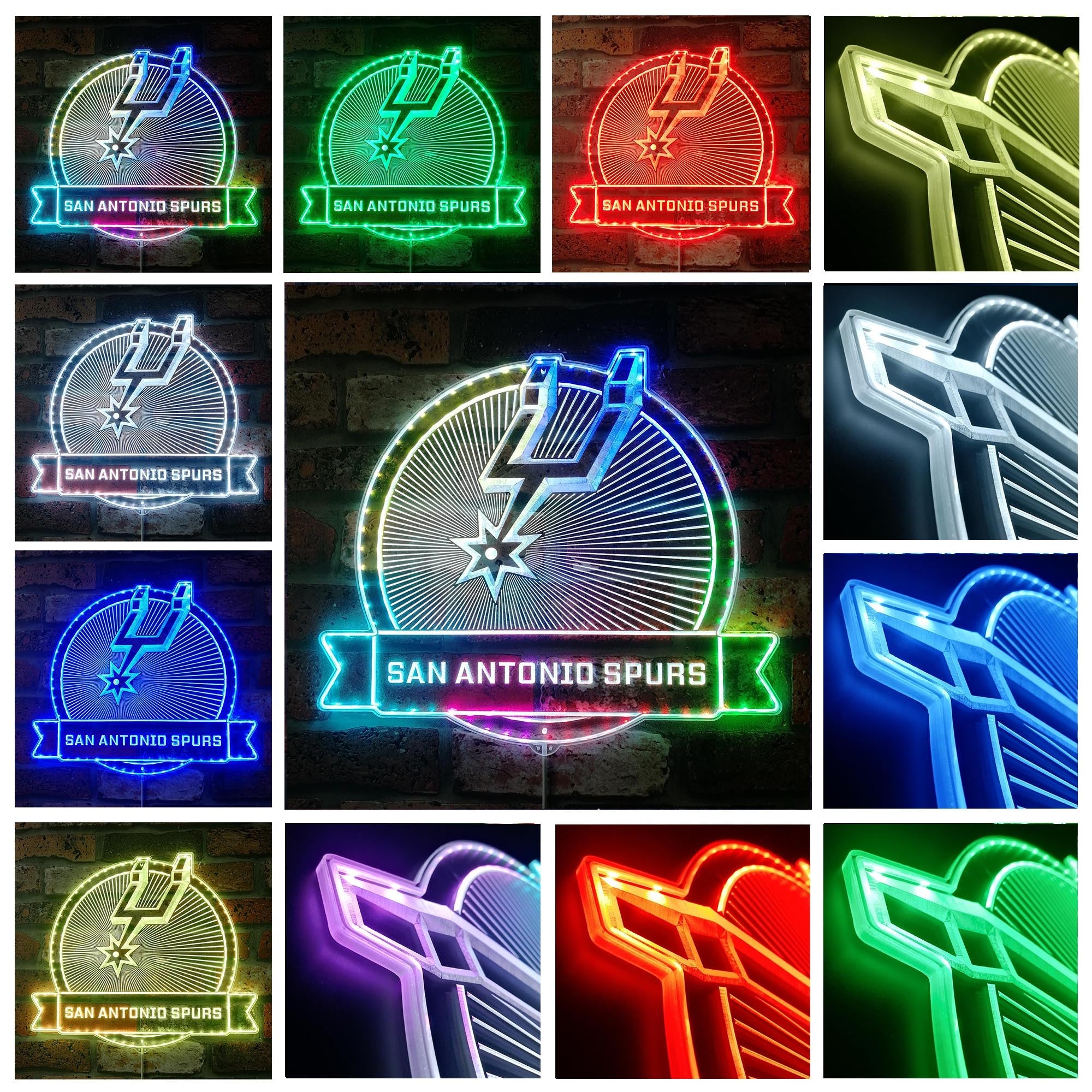 San Antonio Spurs Dynamic RGB Edge Lit LED Sign