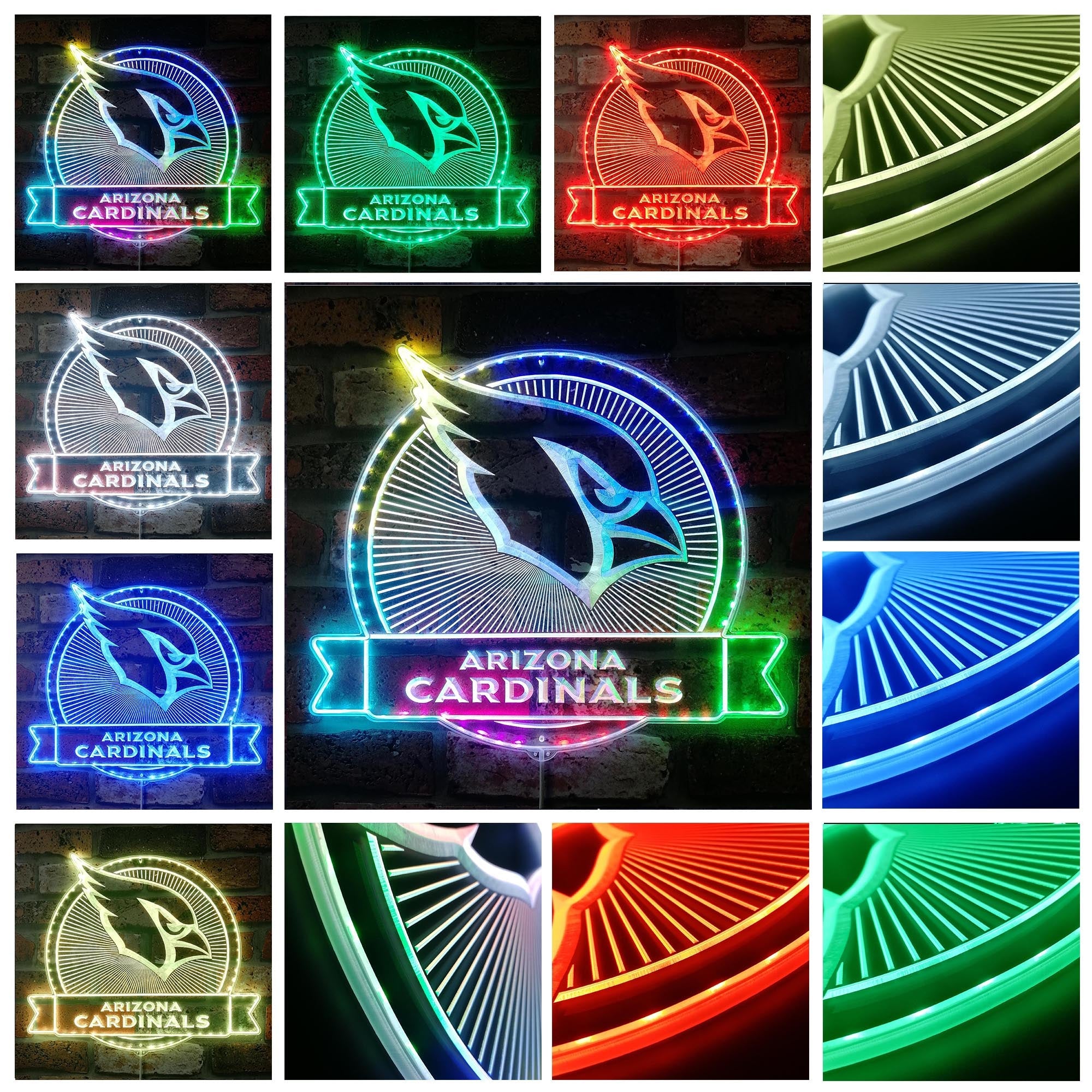 Arizona Cardinals Dynamic RGB Edge Lit LED Light Sign