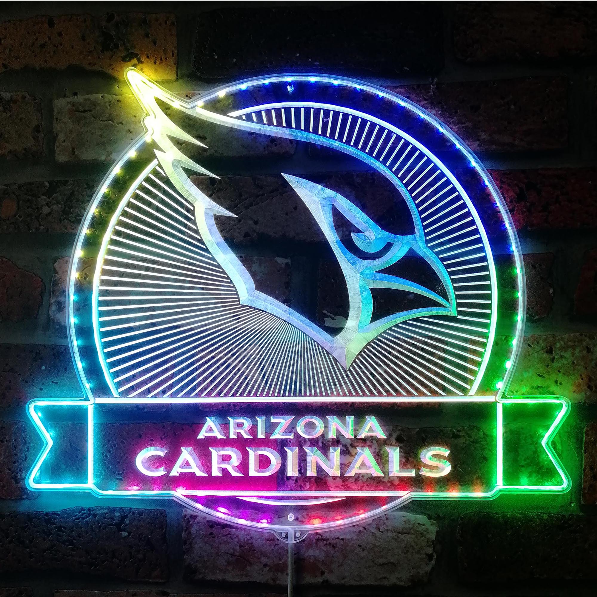 Arizona Cardinals Dynamic RGB Edge Lit LED Light Sign